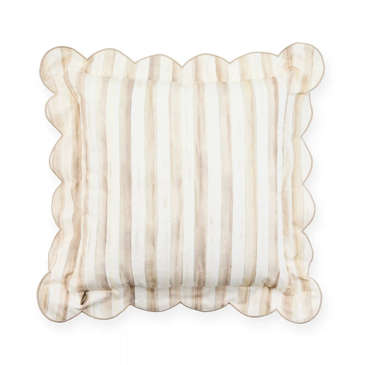 Mocha Check Reversible Scalloped Lumbar Throw Pillow