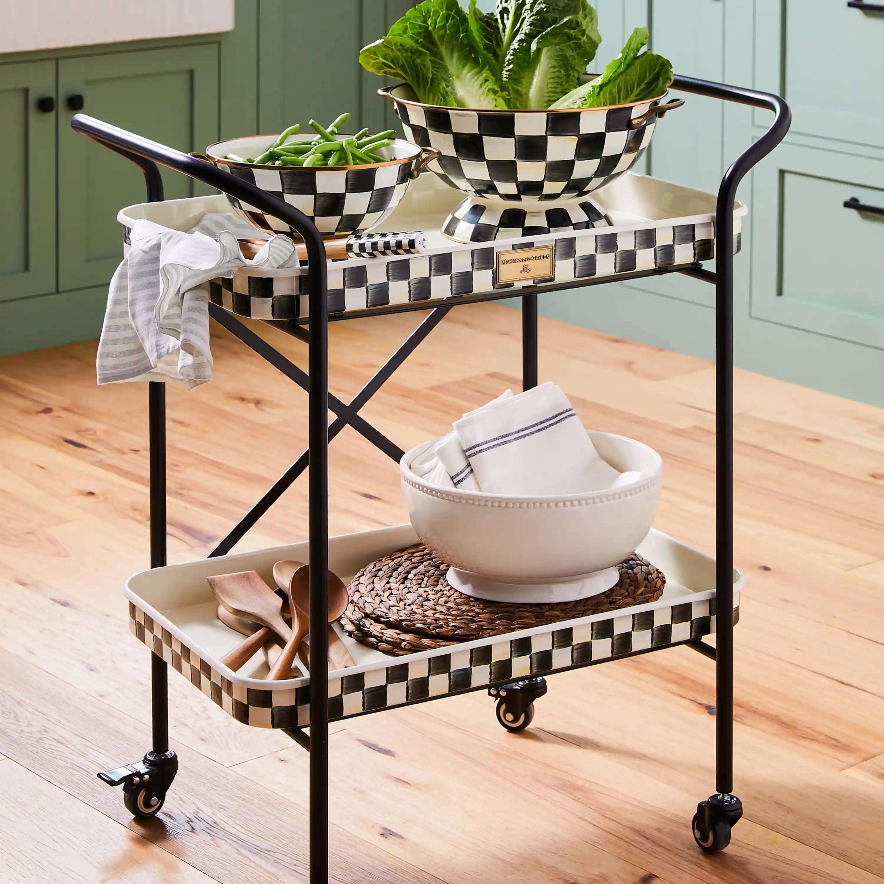 Courtly Check 2-Tier Kitchen Cart