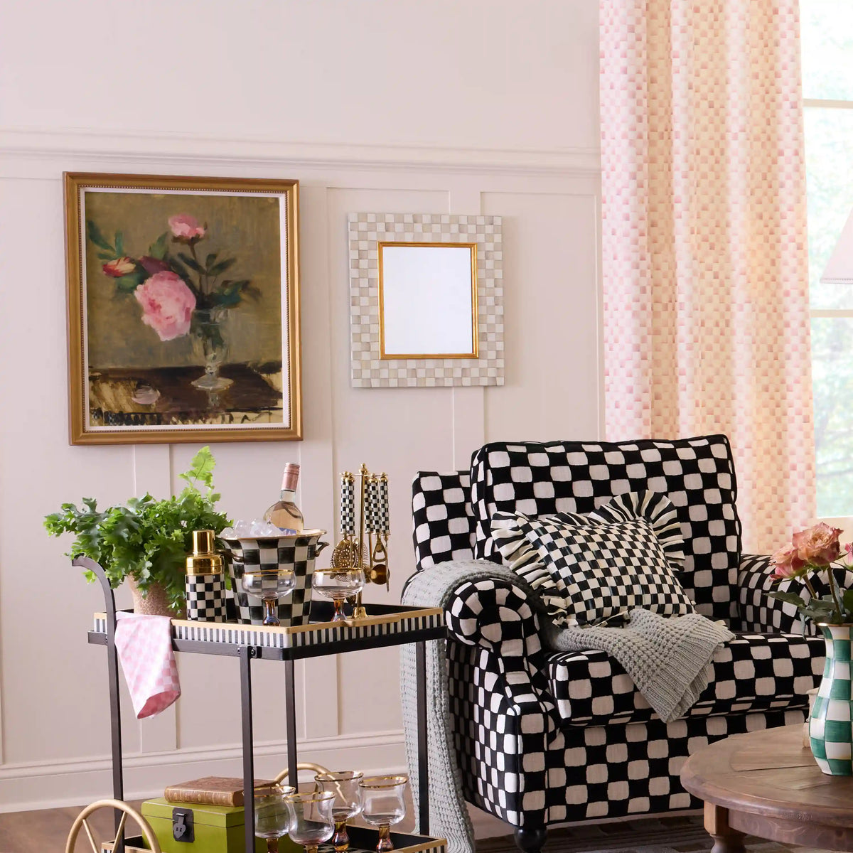 Courtly Check Enamel Wall Mirror