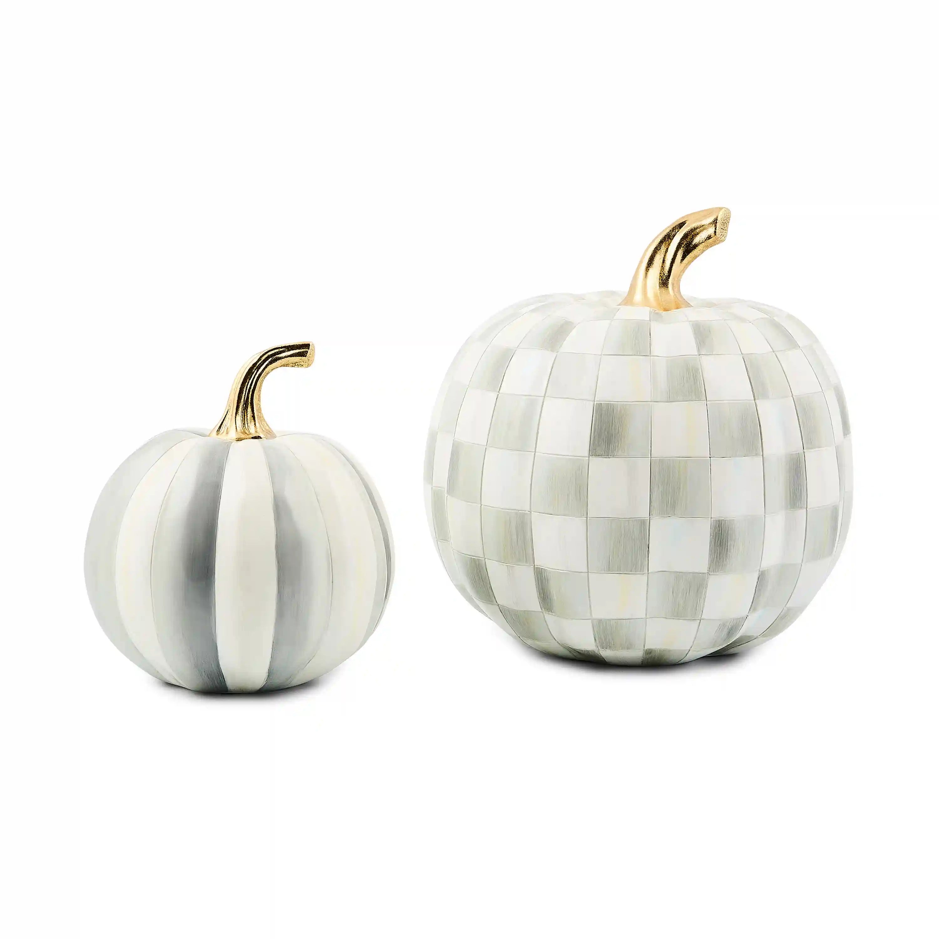 Classic Bubblegum Stripe Small & Check Medium Pumpkin Set
