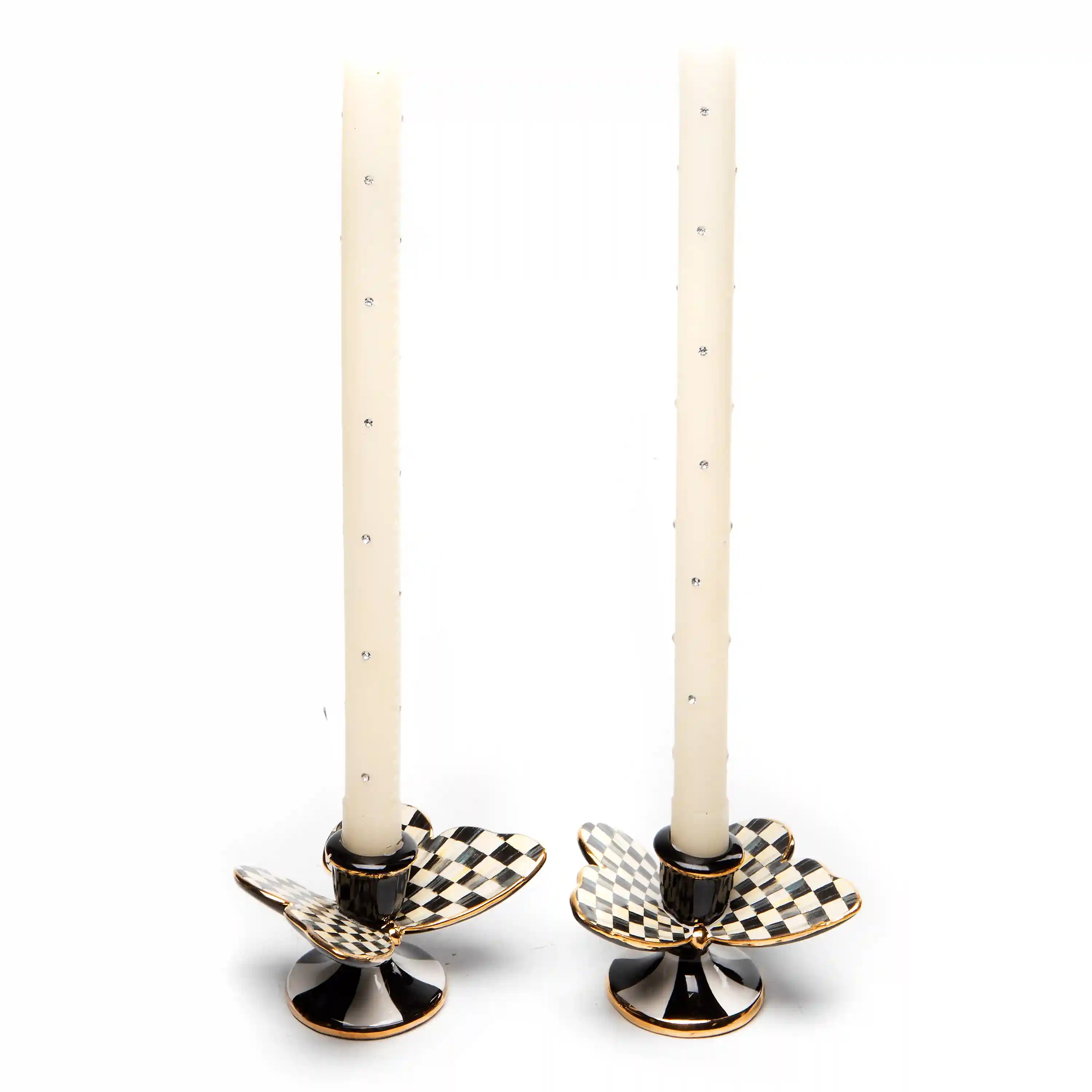 Rosy Check Butterfly Candle Holders, Set of 2