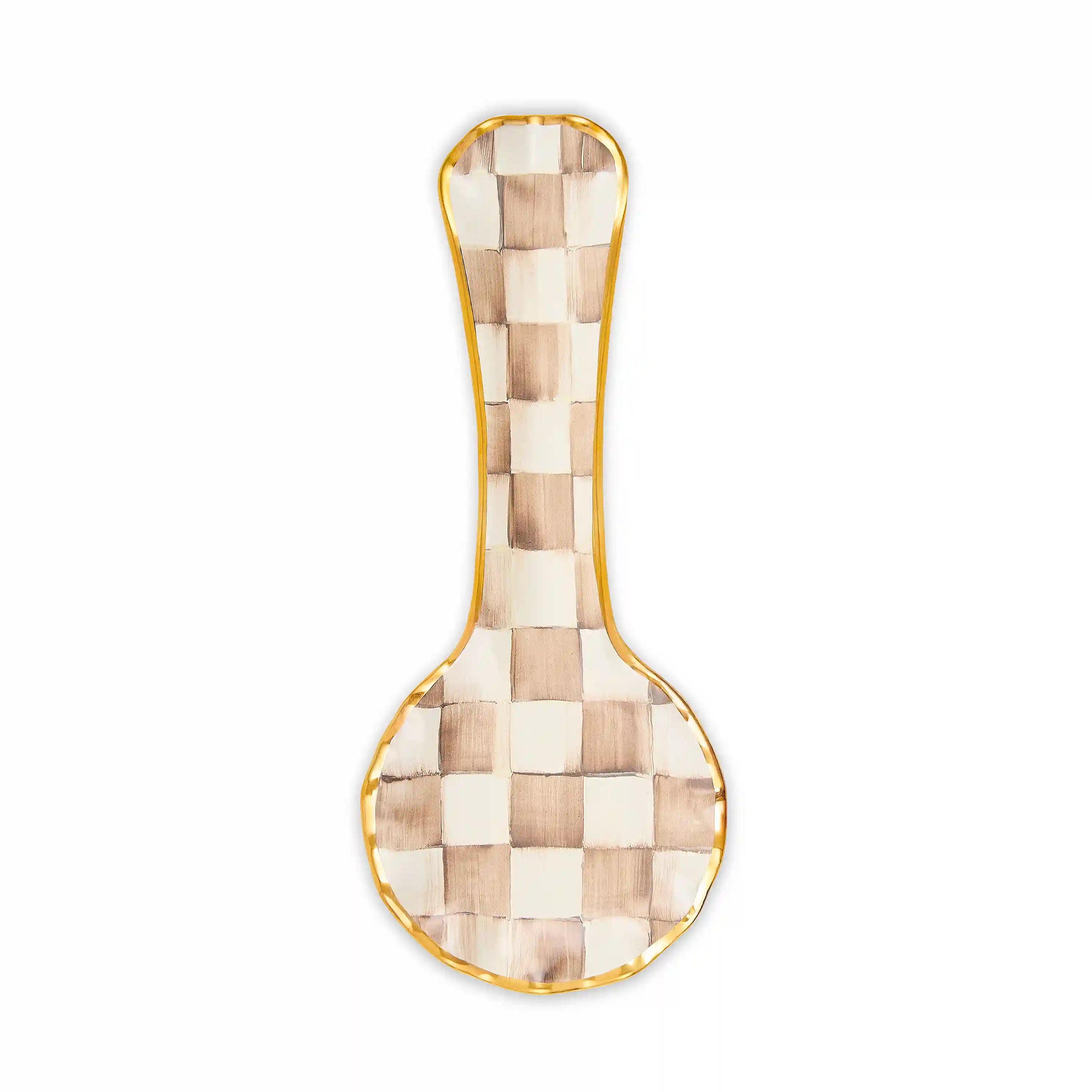 Sterling Check Ceramic Spoon Rest