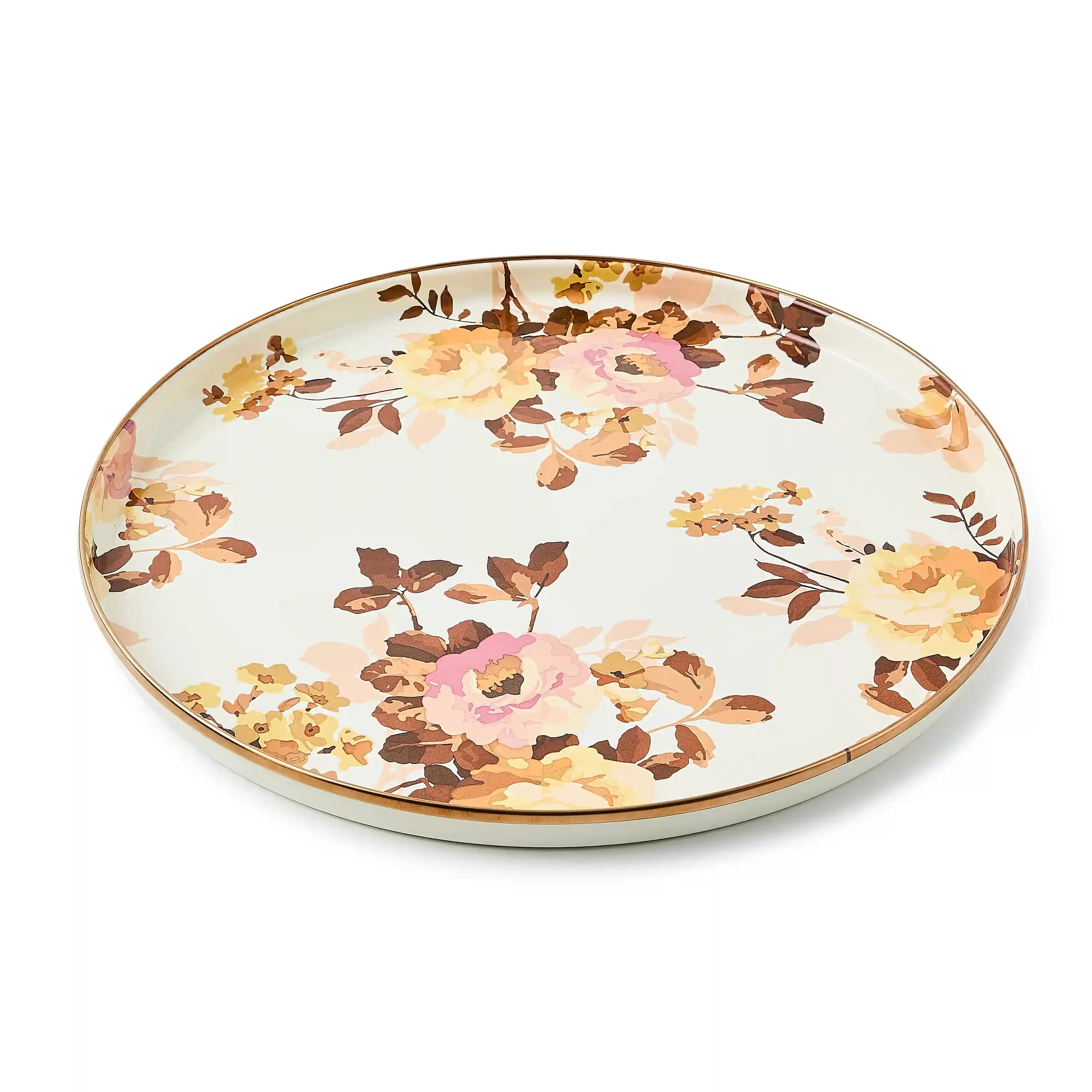 Wild Rose Mauve Round Tray