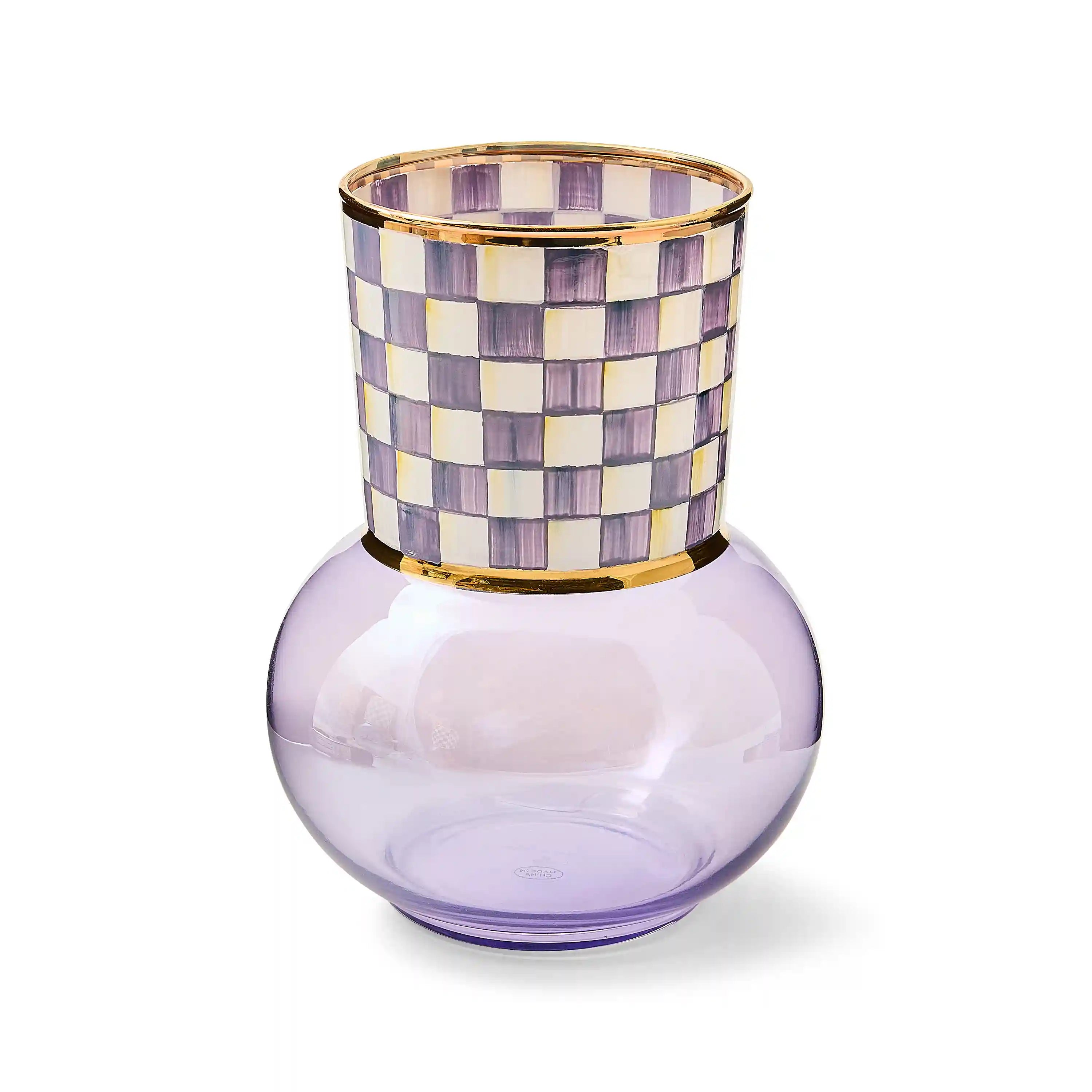 Rosy Check Glass Vase
