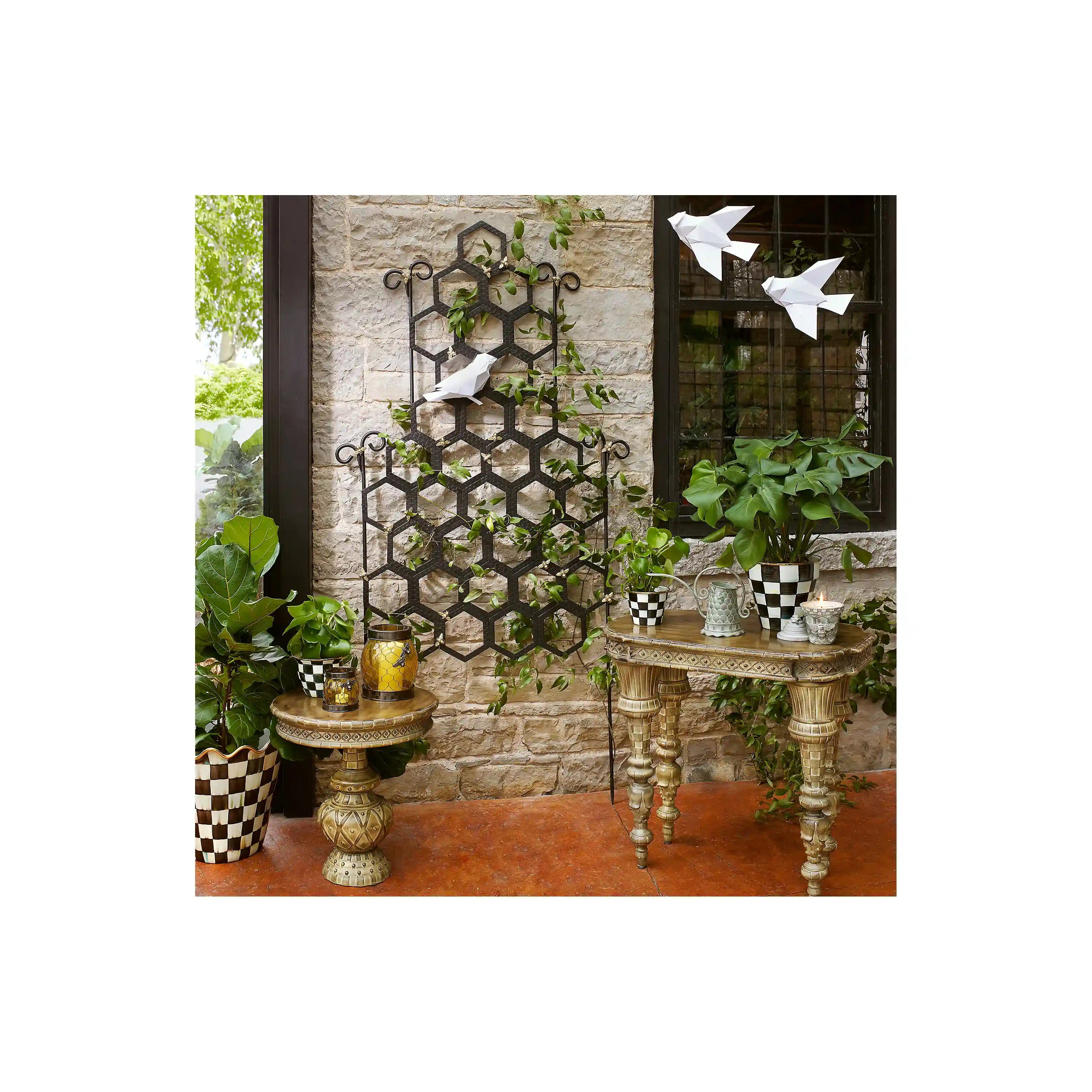 Rosy Check Ceramic Jumbo Garden Pot