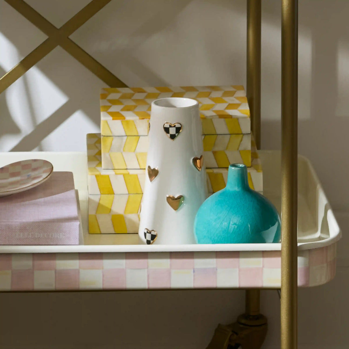 Rosy Check Heart Bud Vase