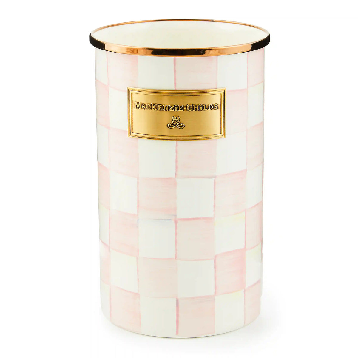 Emerald Check Utensil Holder