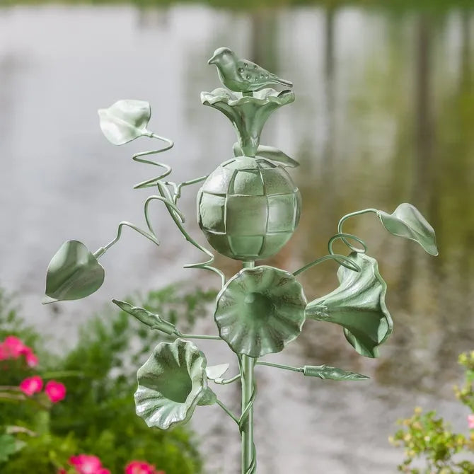 Morning Glory Garden Stake