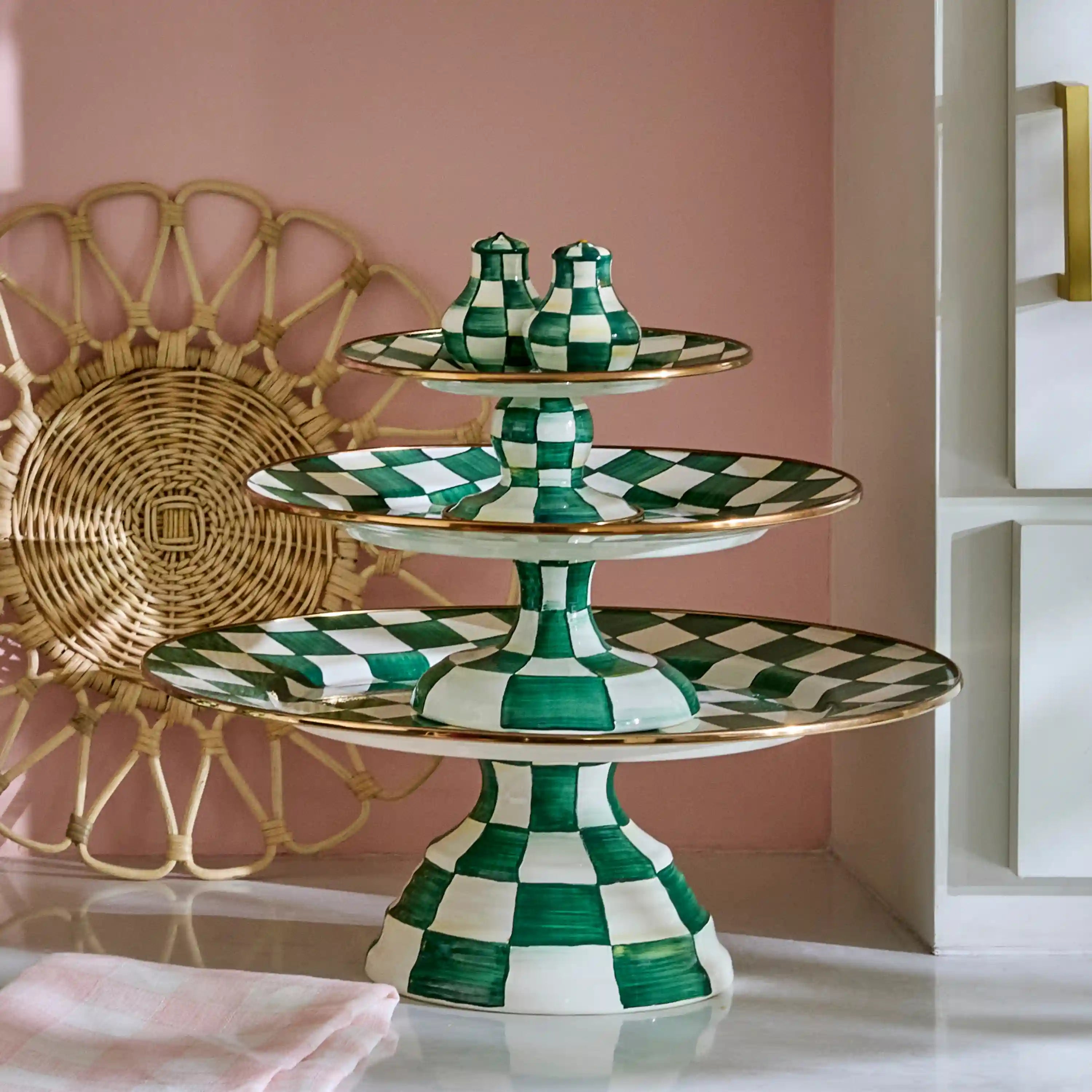 Courtly Check Large Pedestal Platter