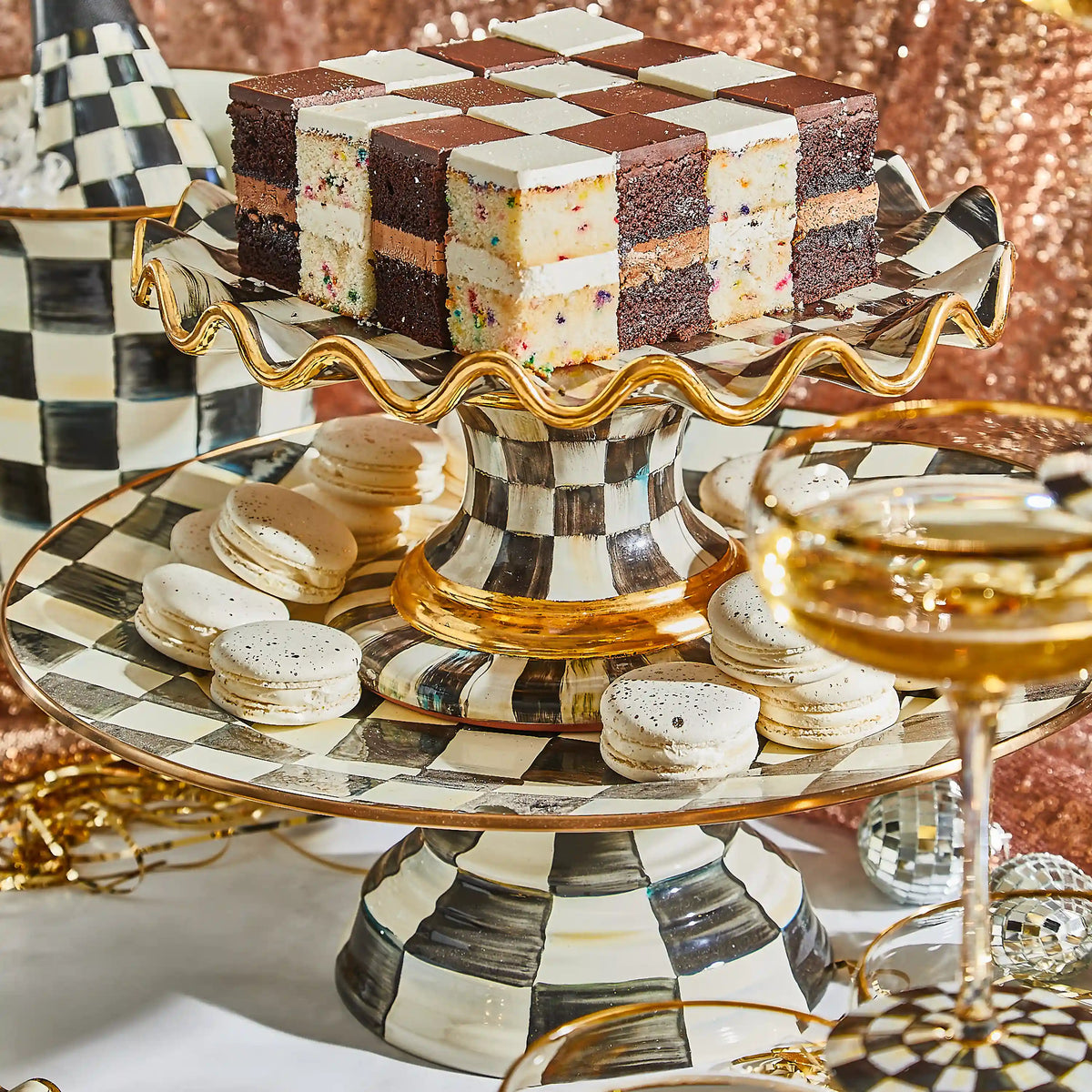 Courtly Check Small Pedestal Platter