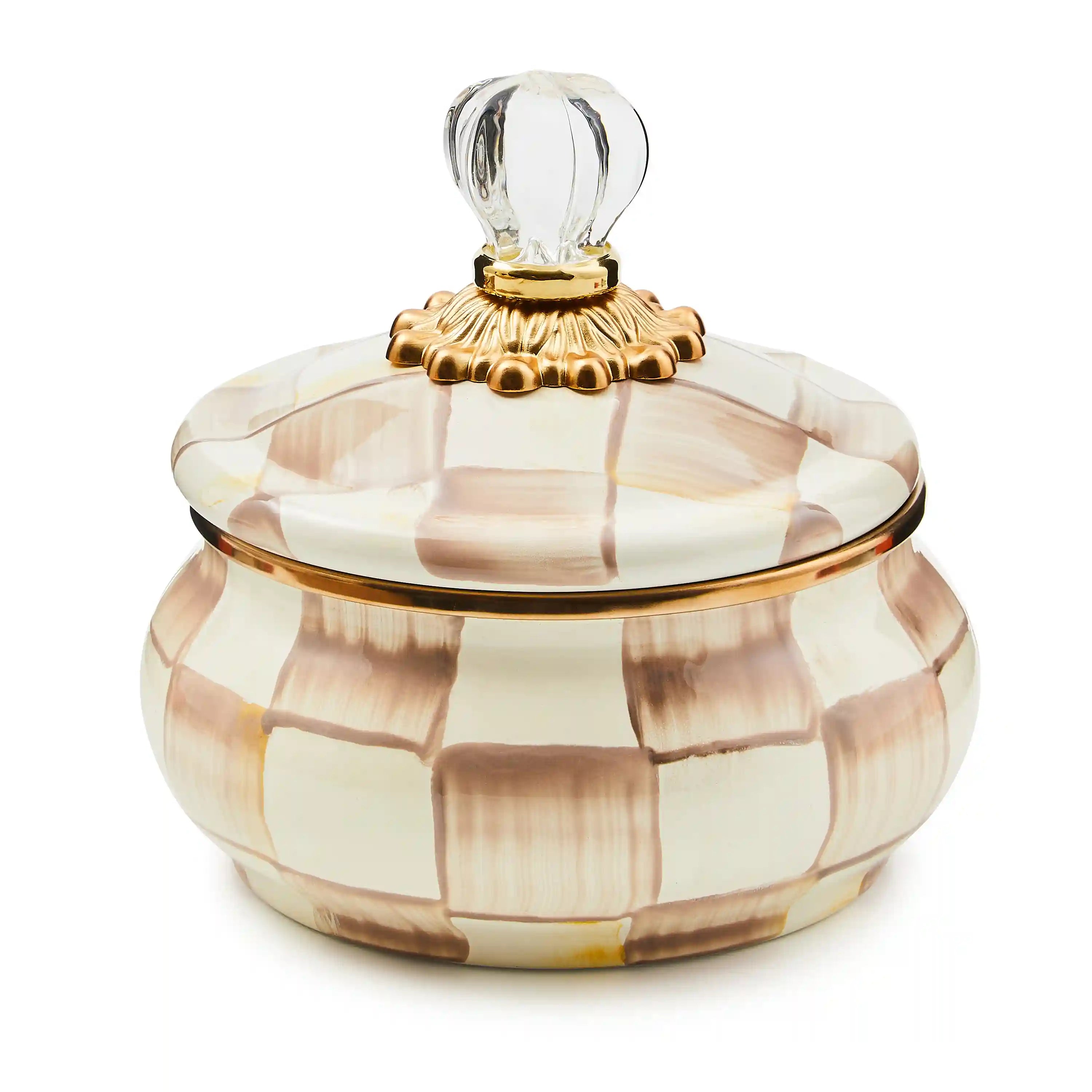 Violet Check Squashed Pot