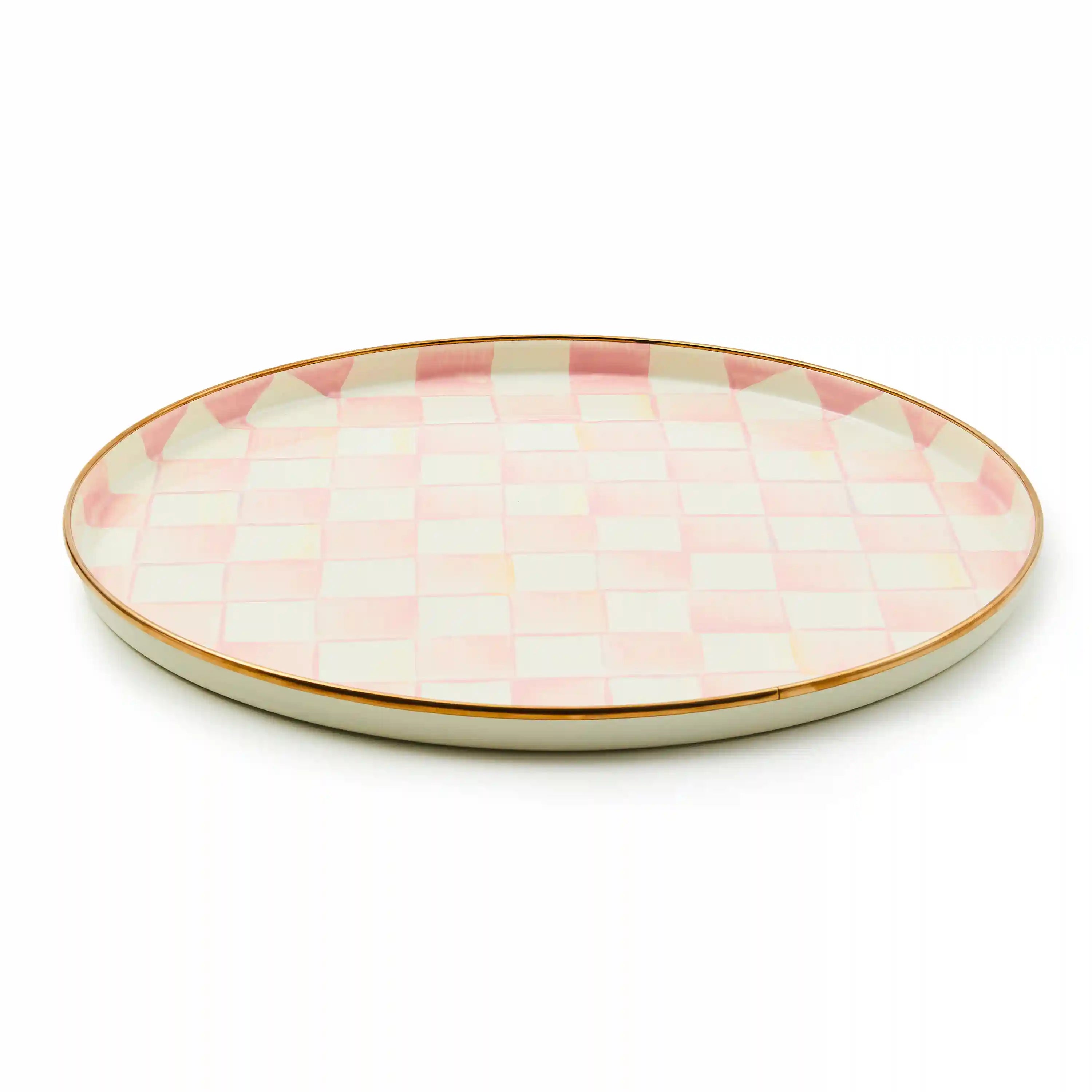 Rosy Check Round Tray