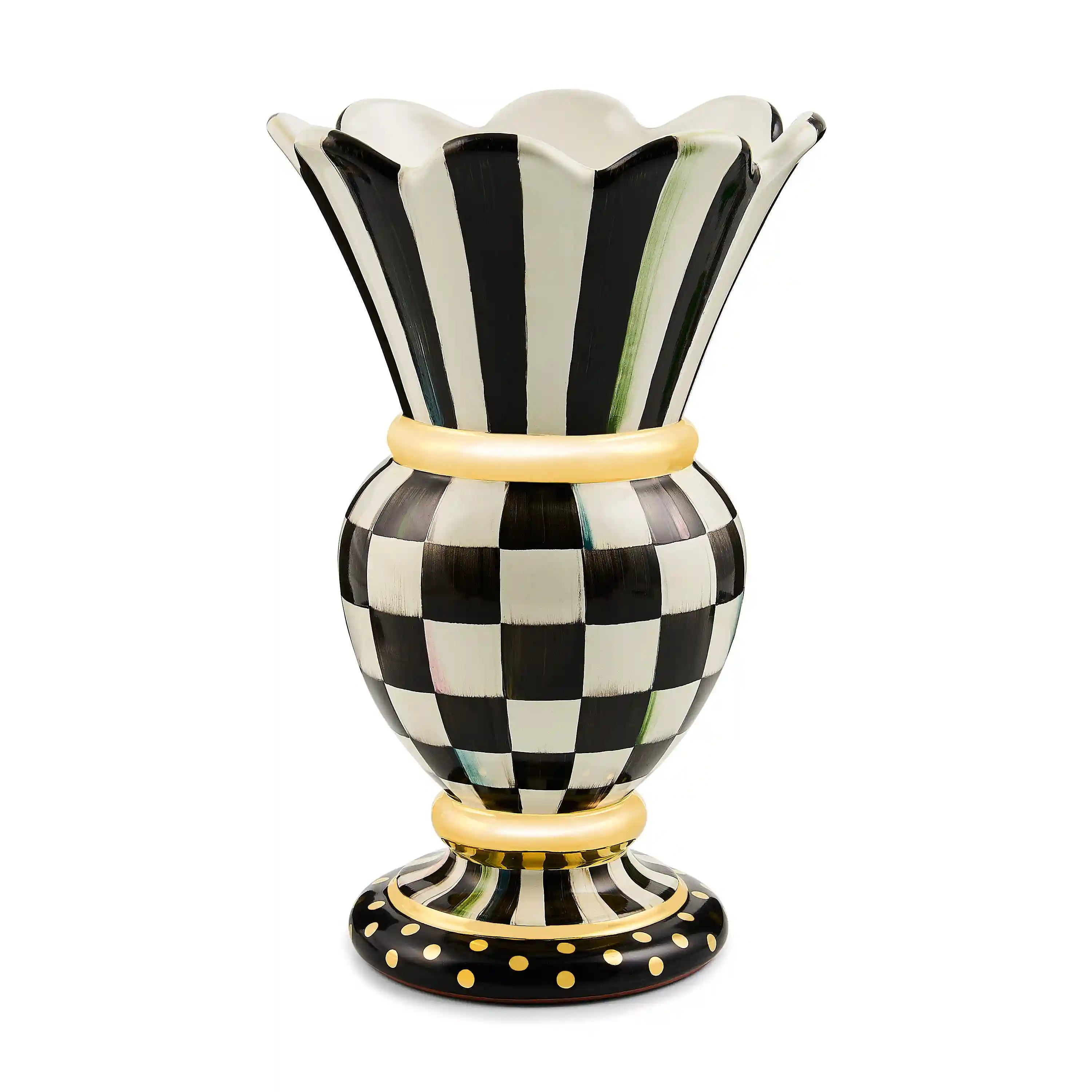 Mocha Check Ceramic Great Vase