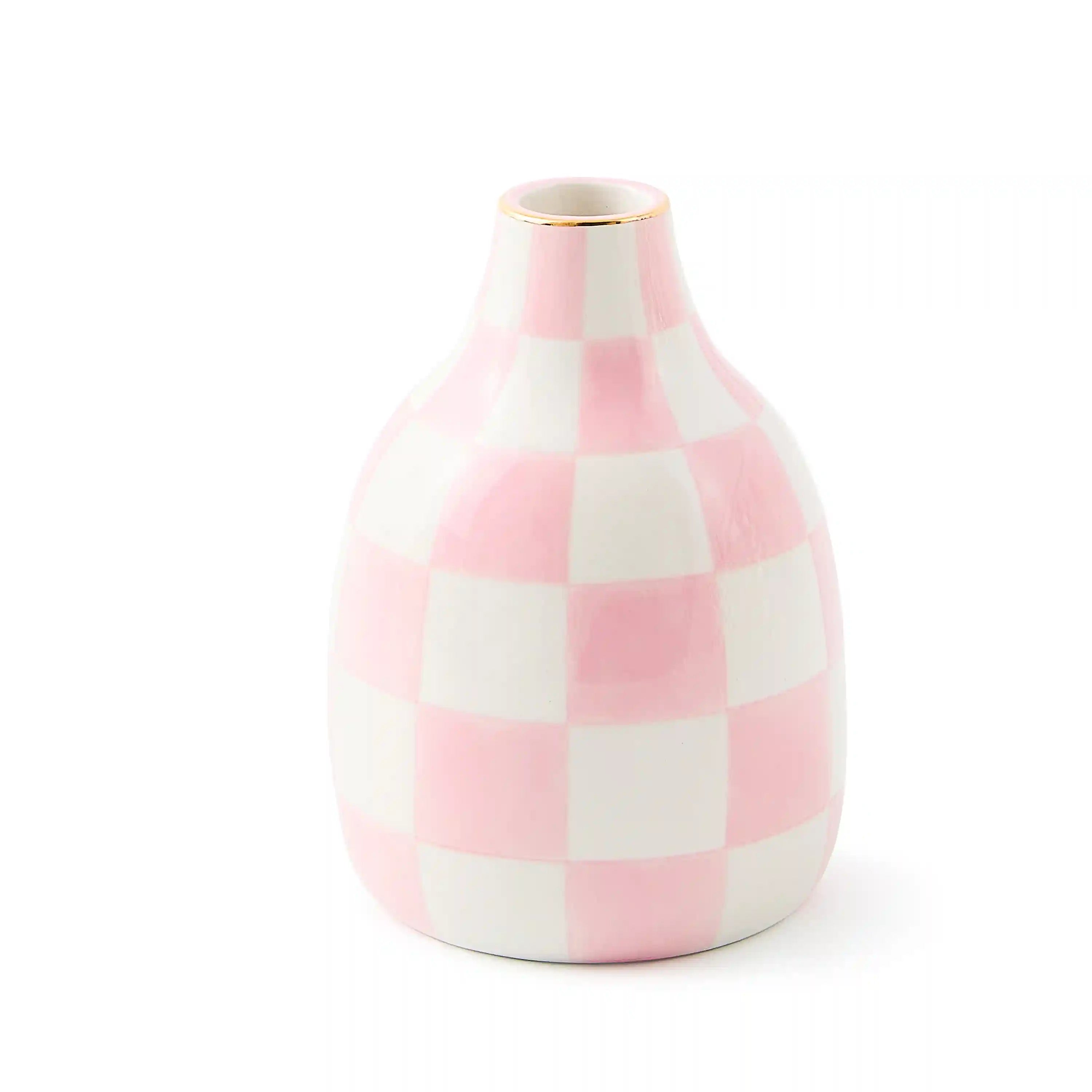 Rosy Check Heart Bud Vase