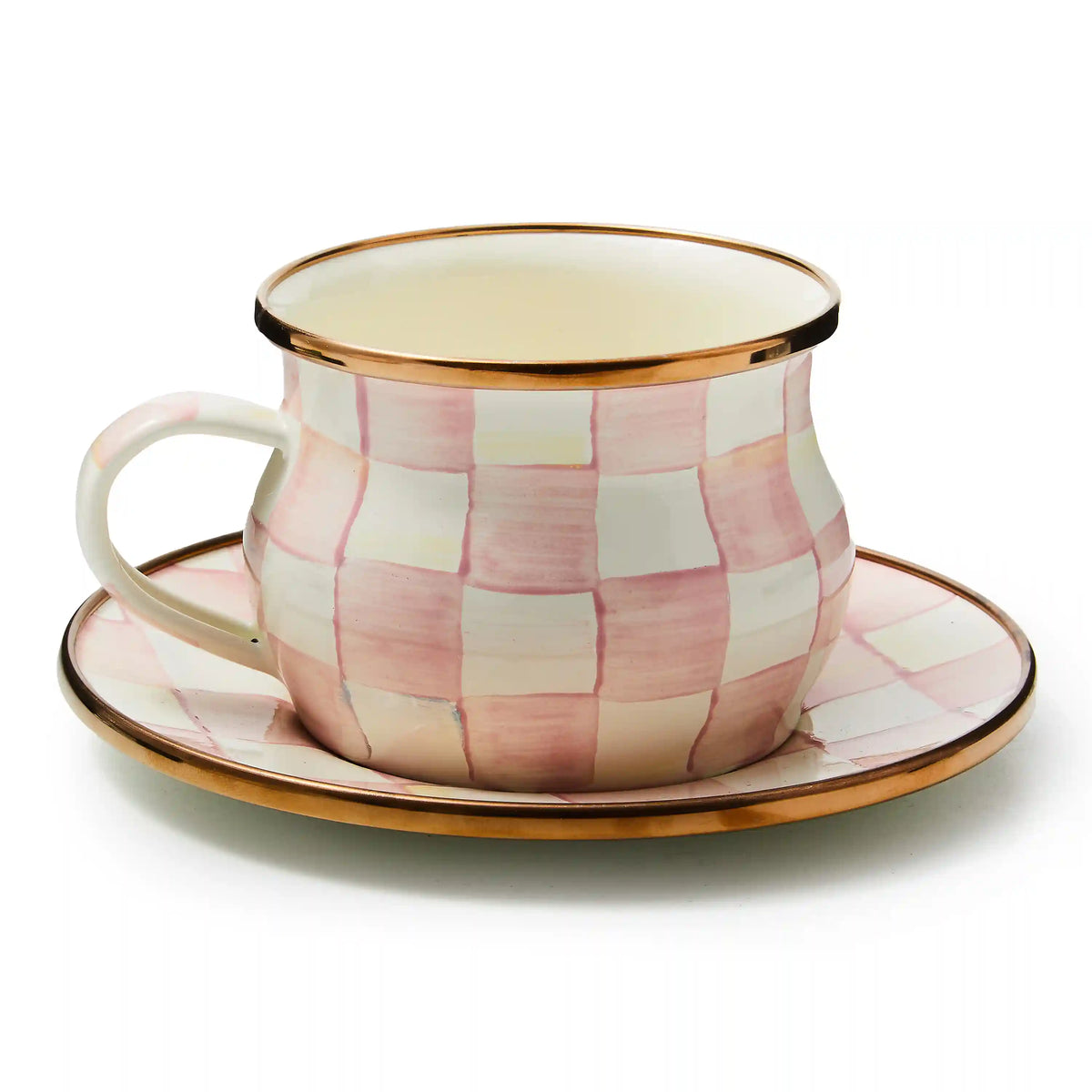 Mocha Check Teacup
