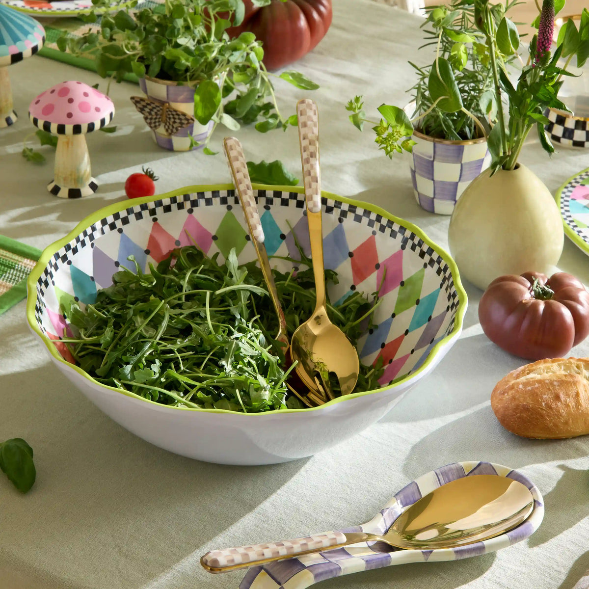 Sterling Check Bistro Salad Serving Set