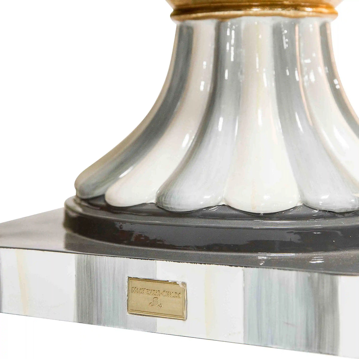 Violet Check Pedestal Urn