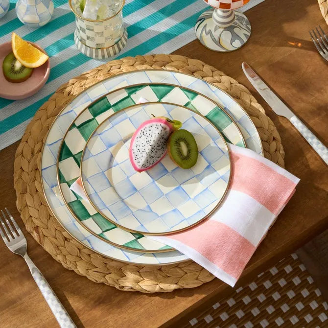 Emerald Check Dinner Plate