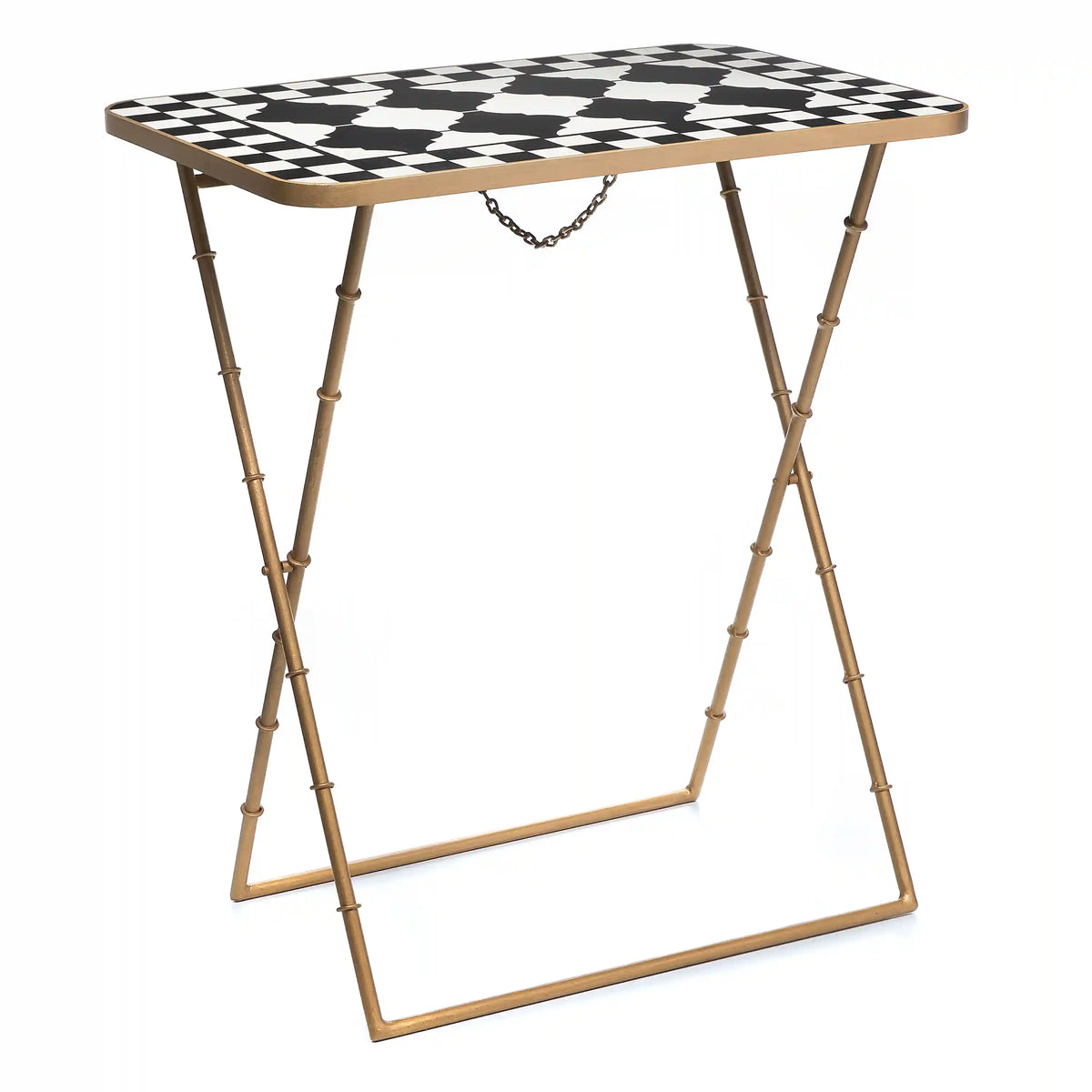 Mocha Check Cocktail Trays, Set of 4