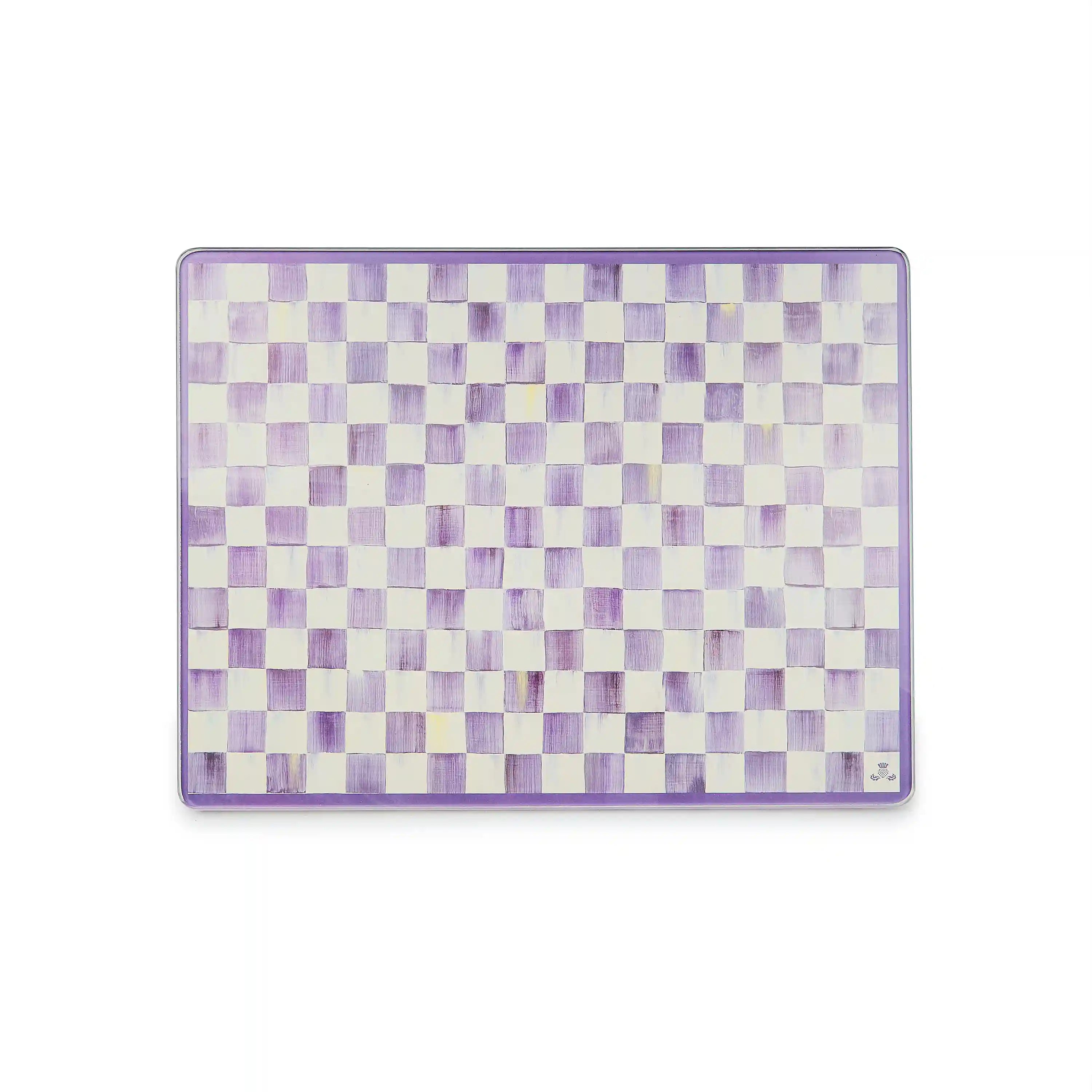 Emerald Check Glass Cutting Boards, Set of 2