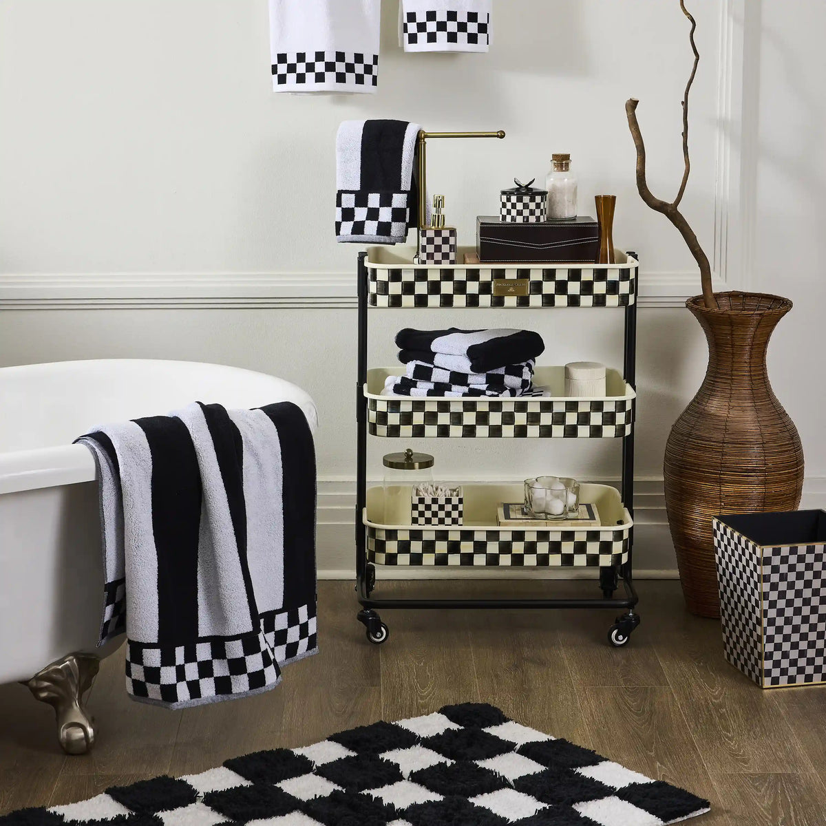 Courtly Check 2-Tier Kitchen Cart