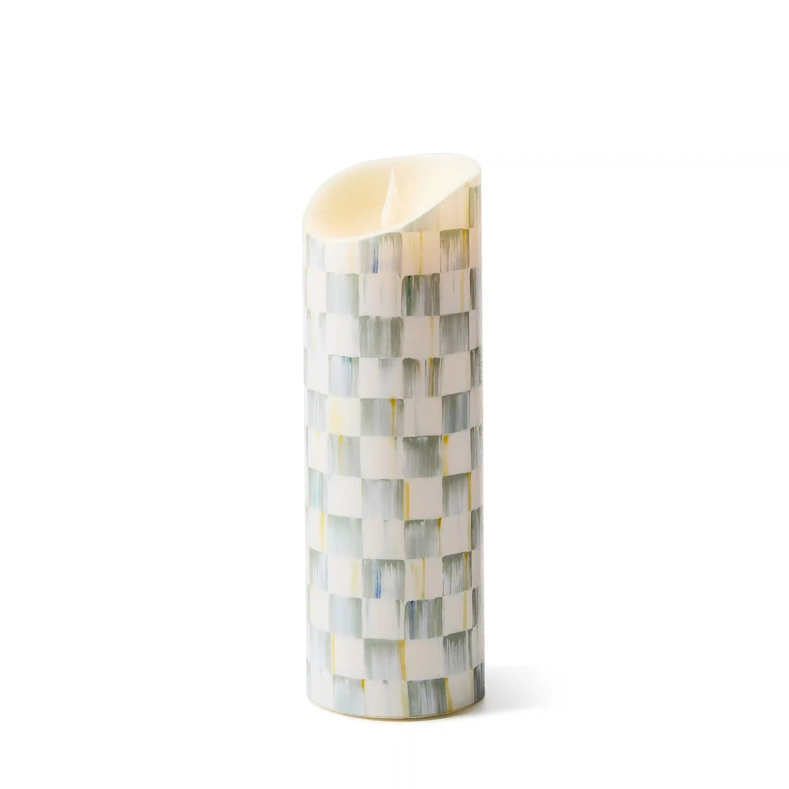 Sterling Check Flicker 5" Pillar Candle