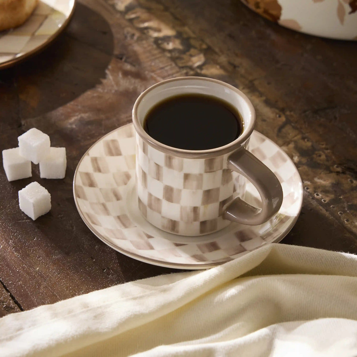 Courtly Check Espresso Cup & Saucer, Set of 2