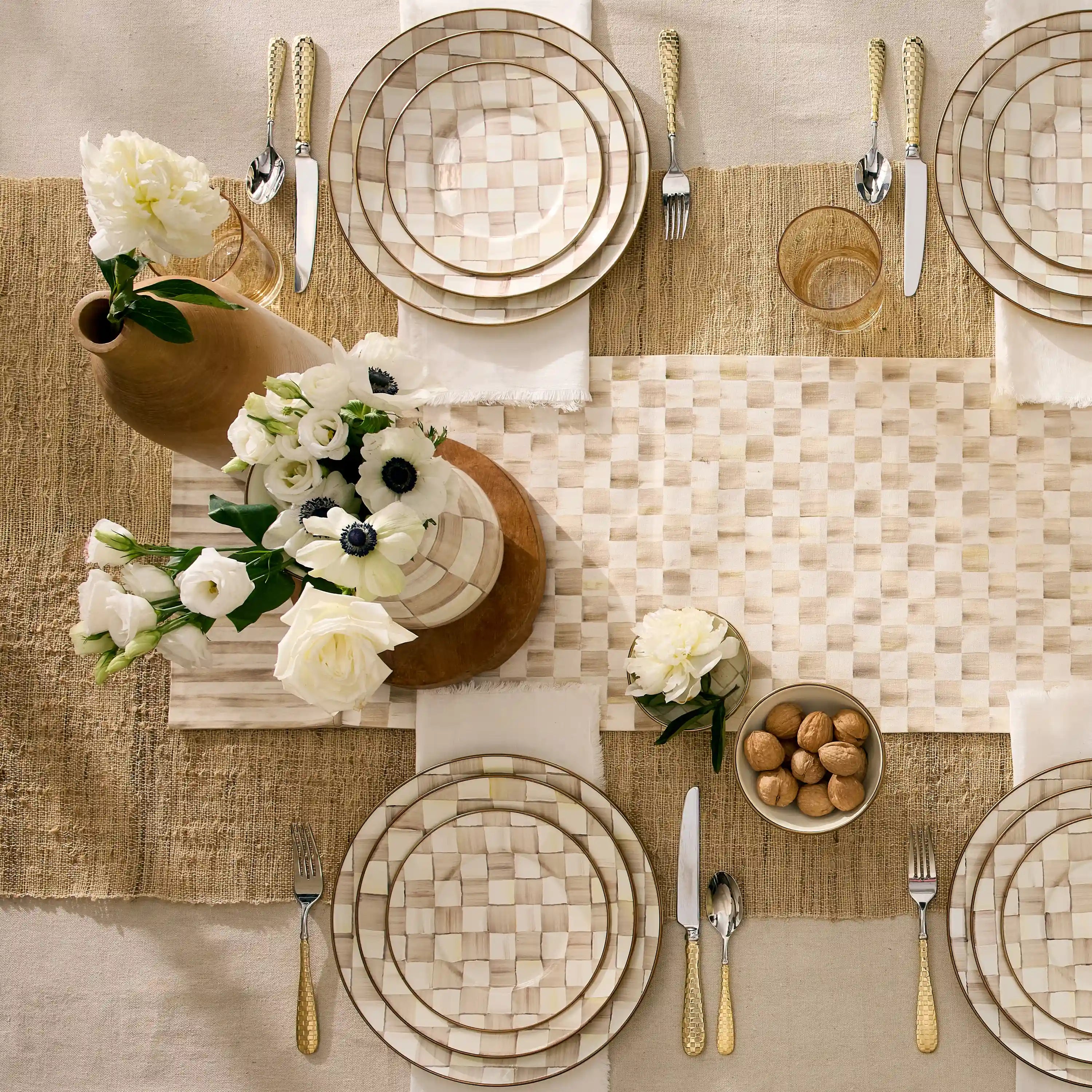 Rosy Check Table Runner