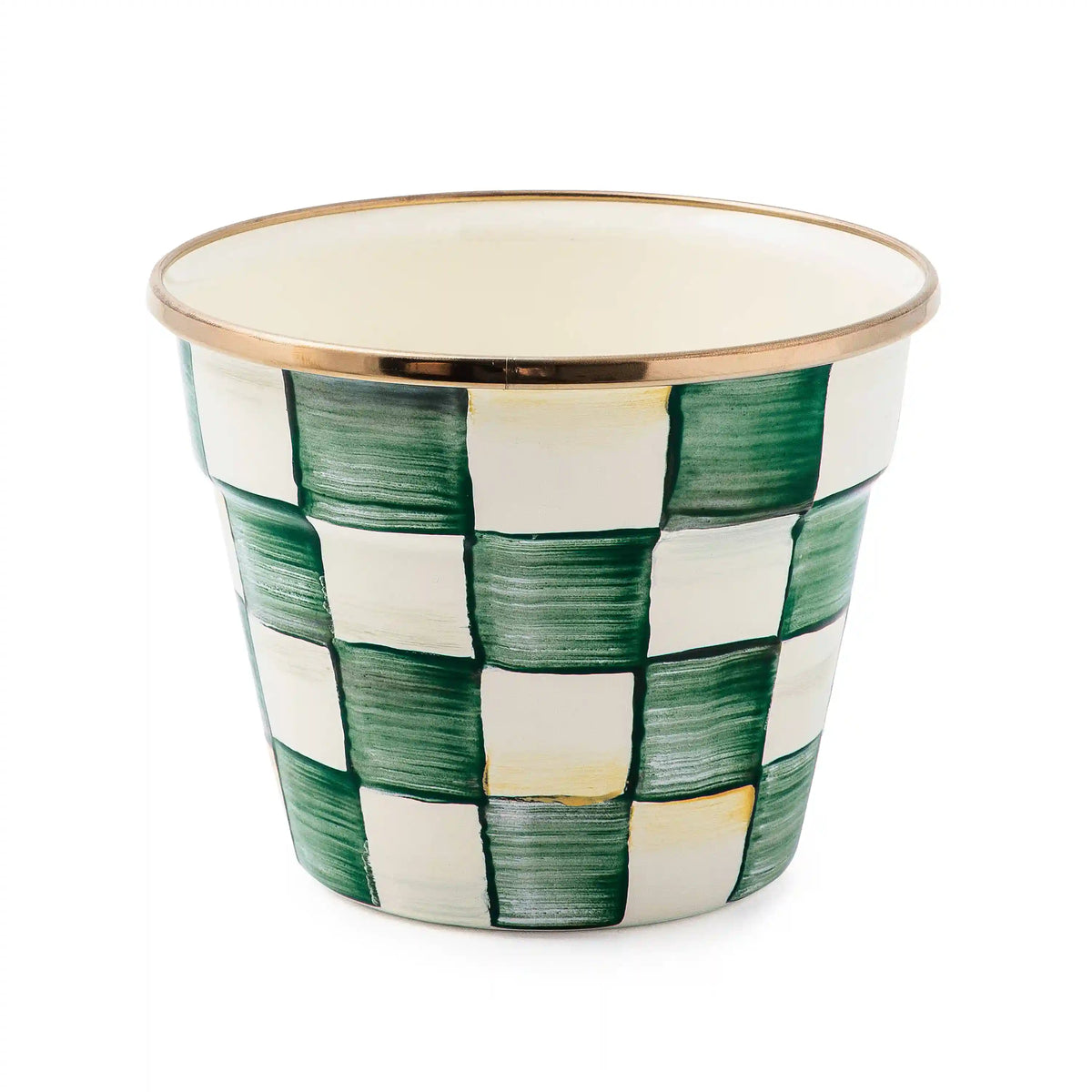 Mocha Check Small Garden Pot