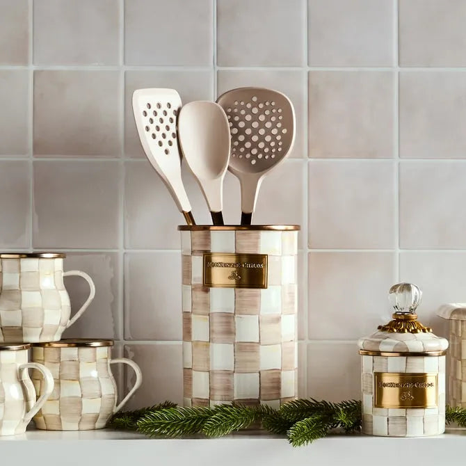 Mocha Check Slotted Spatula