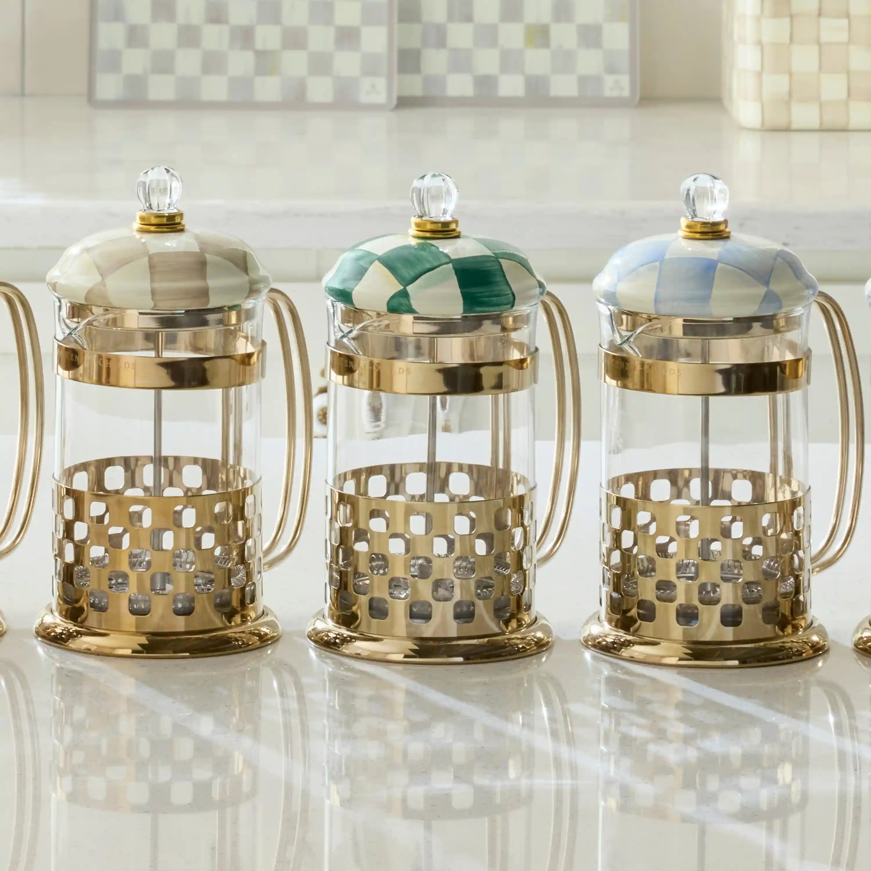 Violet Check French Press