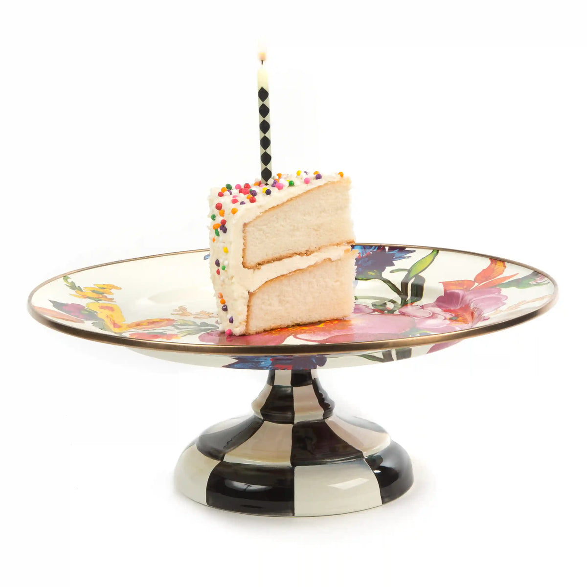 Wild Rose Slate Large Pedestal Platter