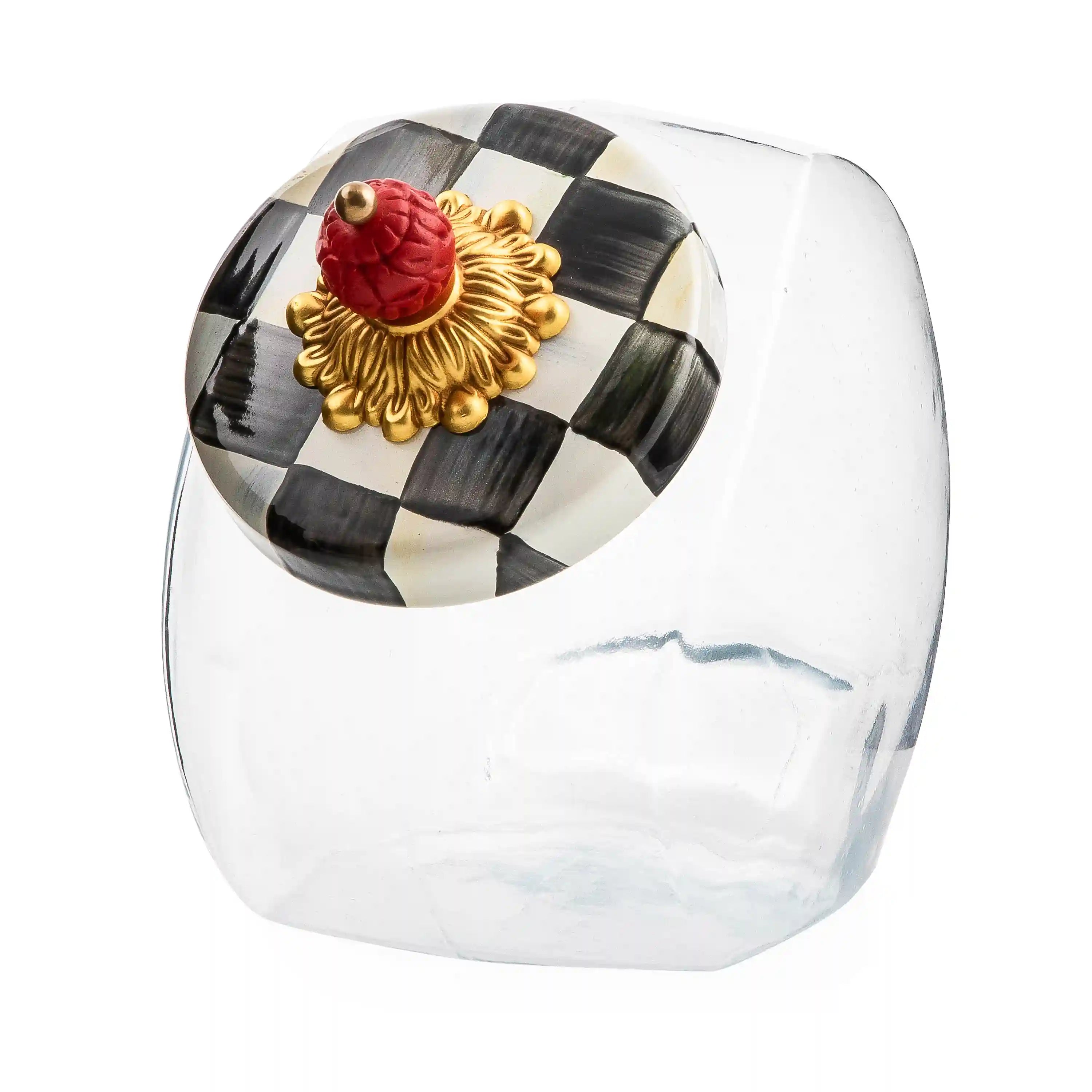 Sweets Jar with Rosy Check Enamel Lid