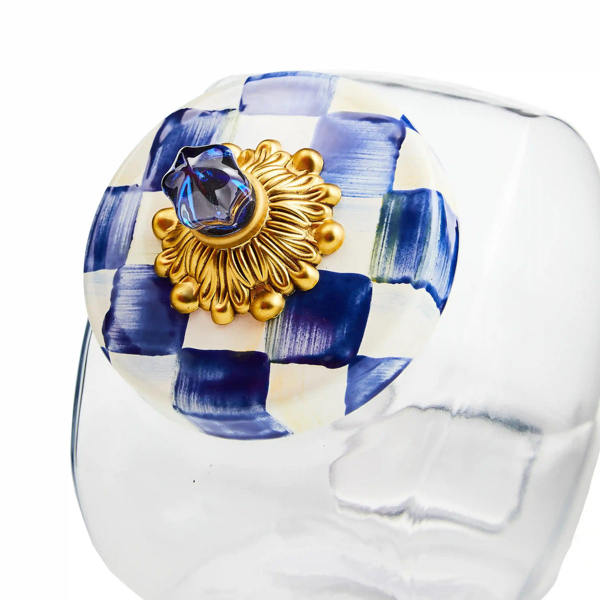 Cookie Jar with Sky Check Lid
