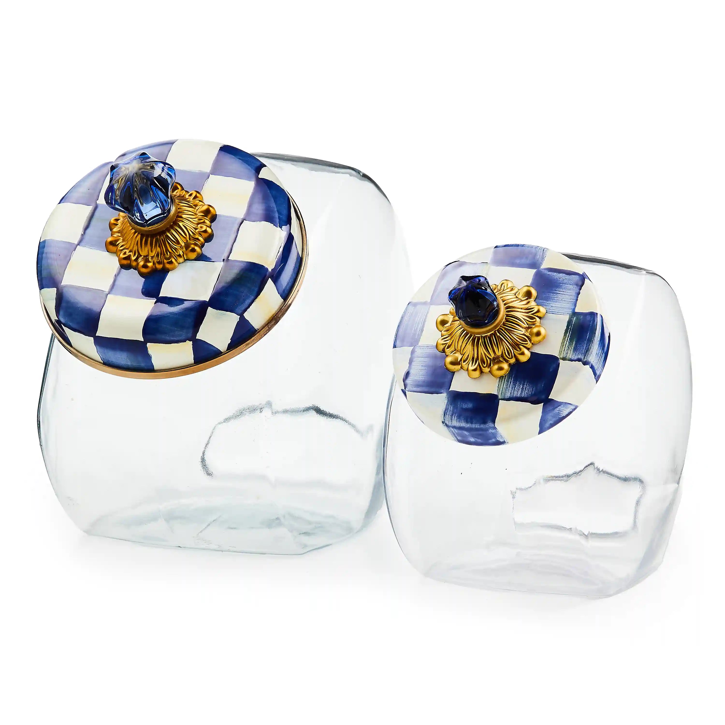 Cookie Jar with Sky Check Lid