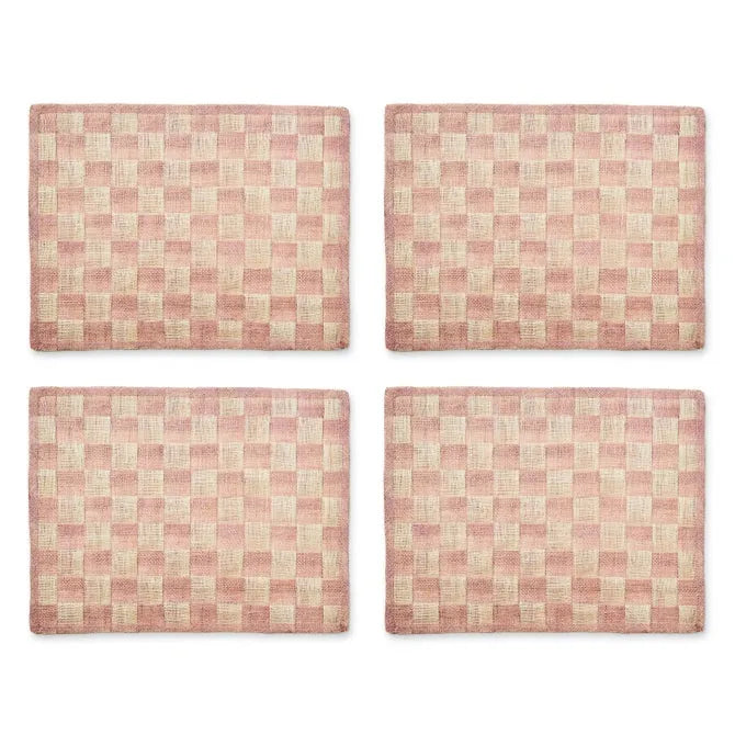 Pink Sinamay Placemats, Set of 4