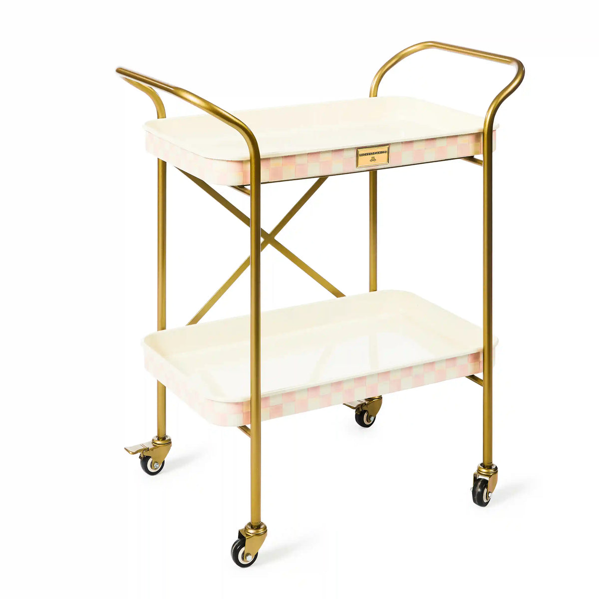Violet Check 2-Tier Kitchen Cart
