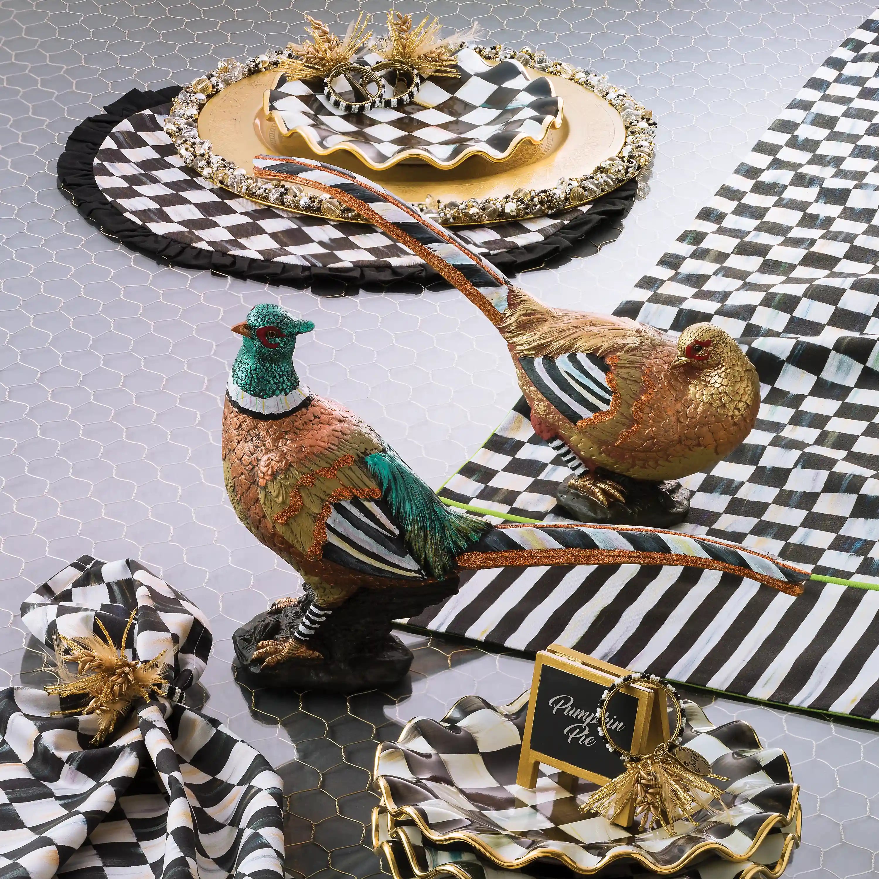 Rosy Check Table Runner