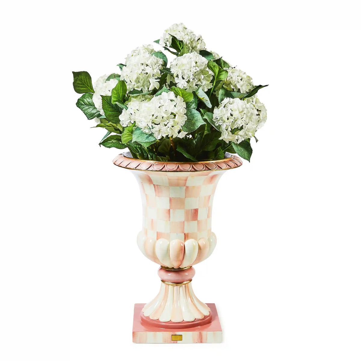 Mocha Check Pedestal Urn