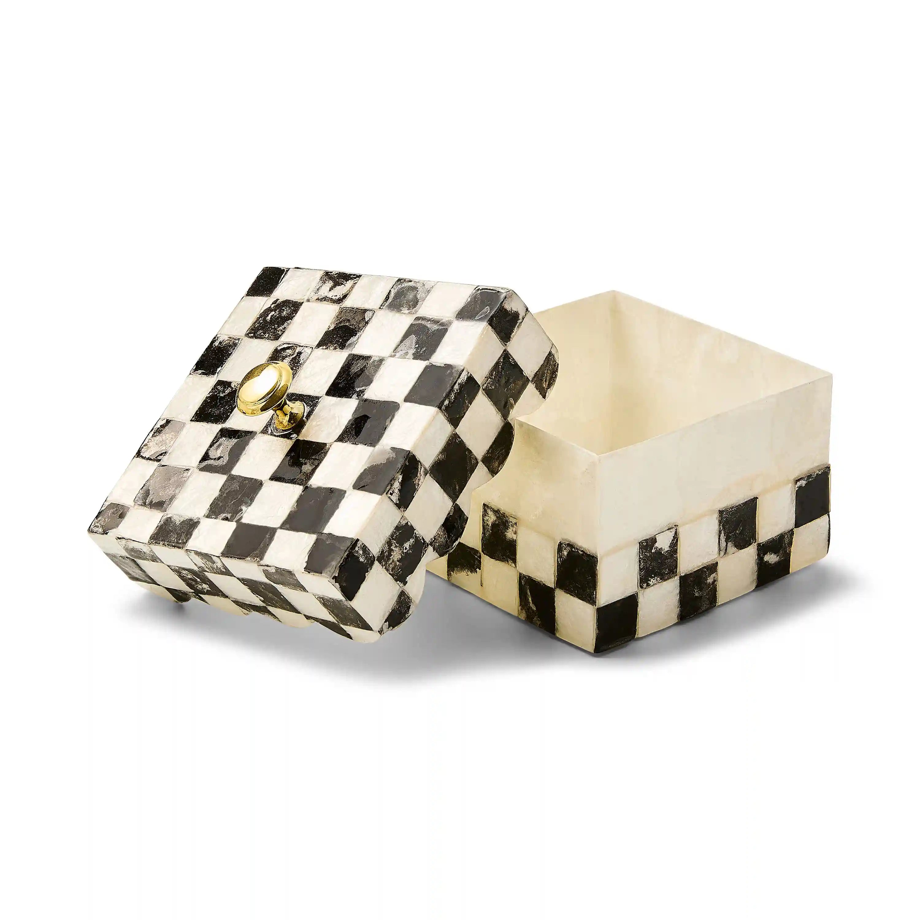 Rosy Check Capiz Scalloped Box