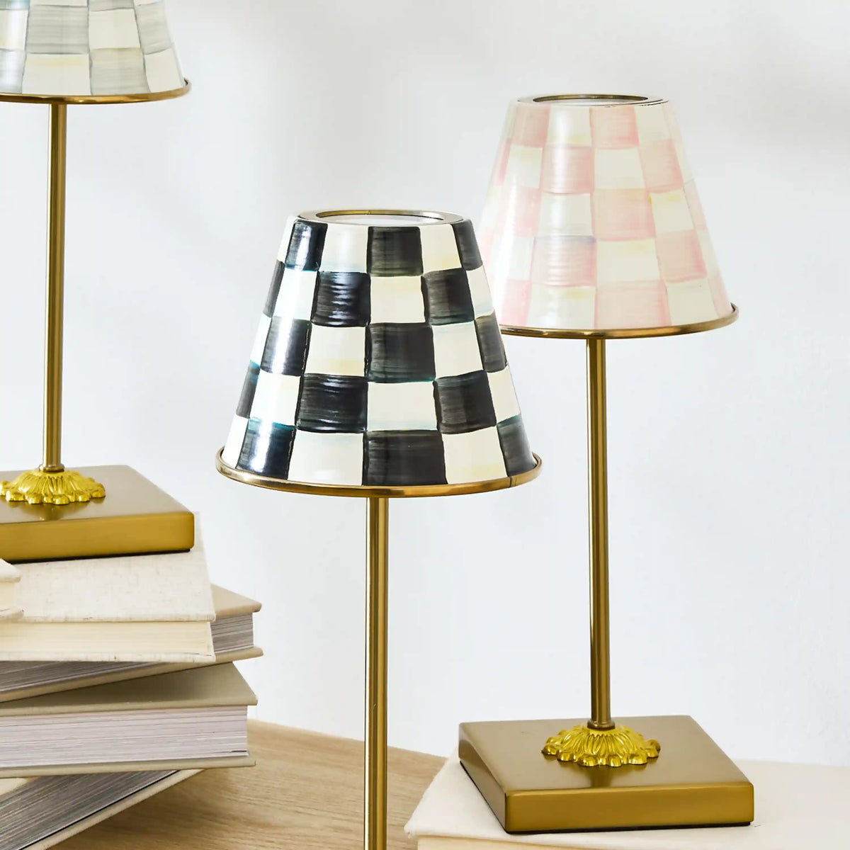 Royal Check LED Rechargeable Cafe Table Lamp