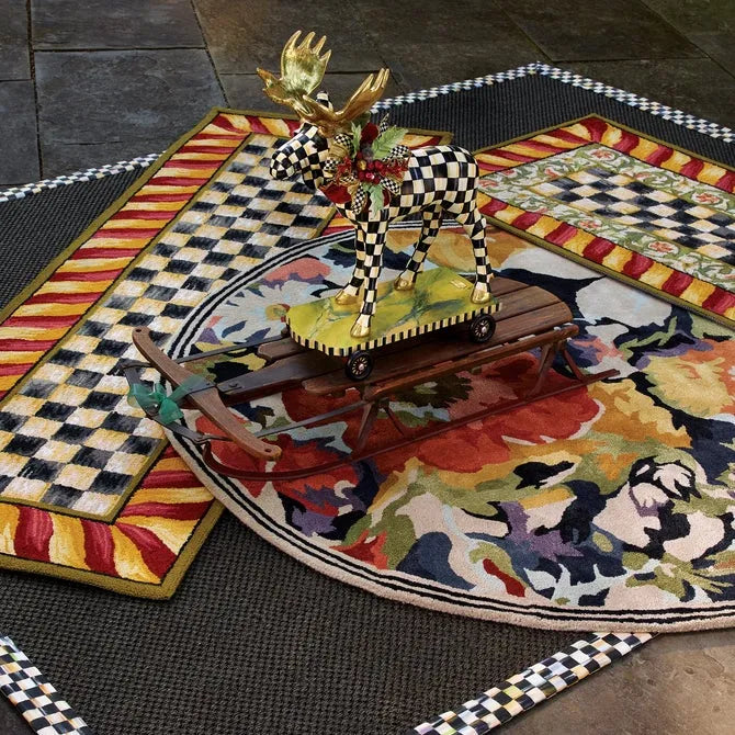 Courtly Check Red & Gold 3' x 5' Rug