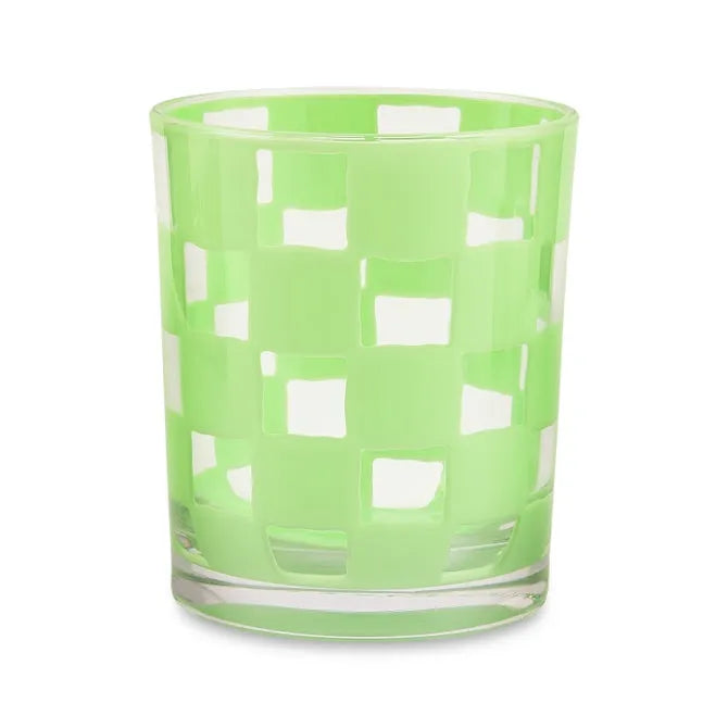 Green Check Acrylic Tumblers, Set of 4