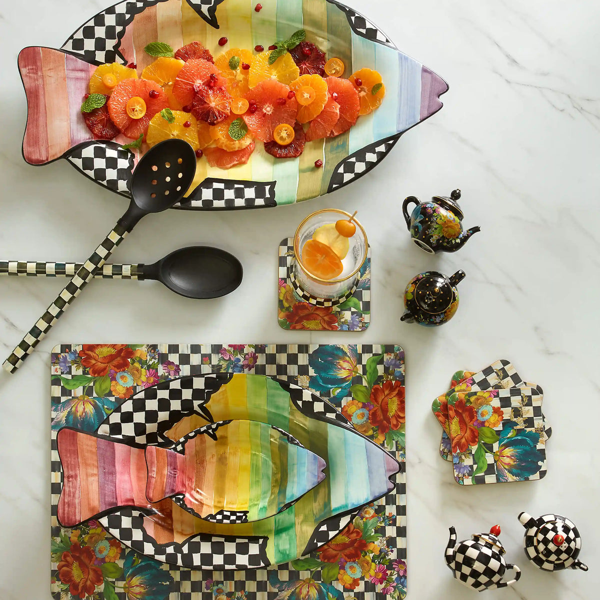 Rosy Check Cork Back Placemats, Set of 4