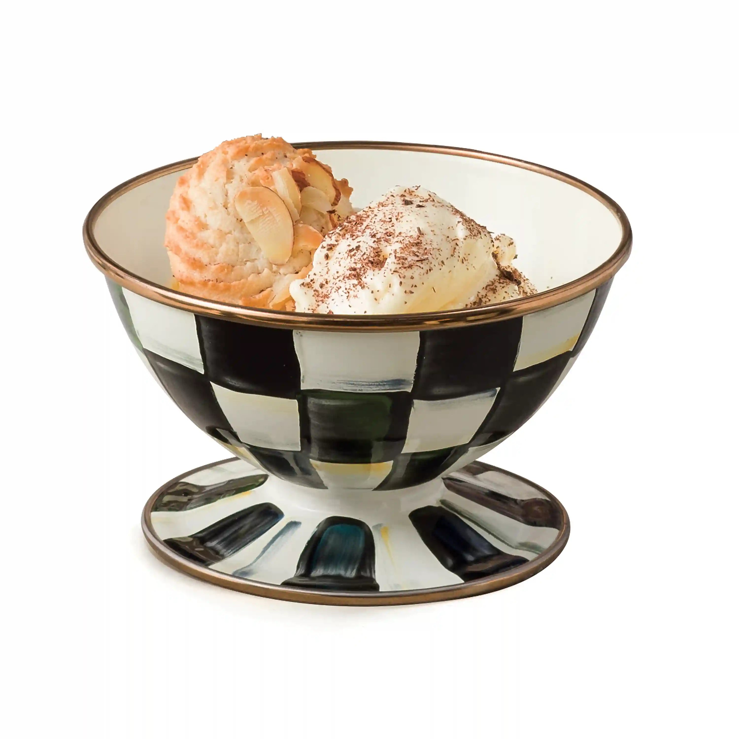 Violet Check Ice Cream Dish
