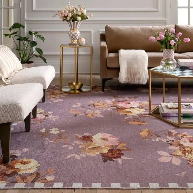 Taupe Wild Rose 8' x 10' Washable Rug