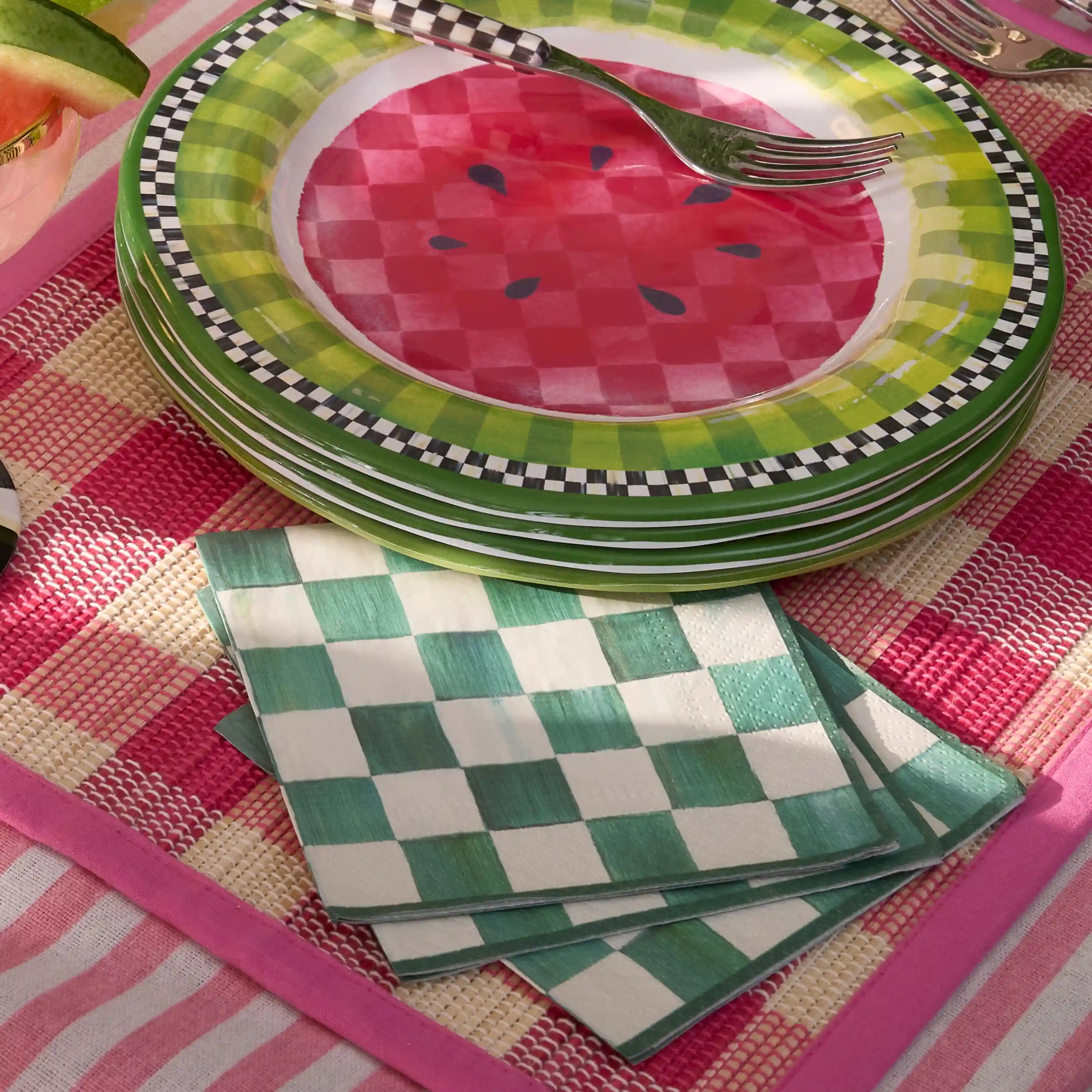 Rosy Check Cocktail Paper Napkins