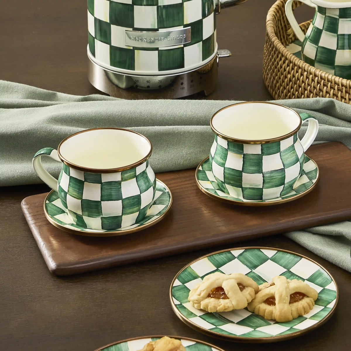Mocha Check Saucer