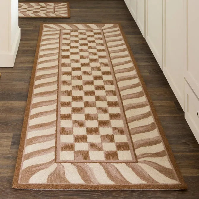 Mocha Check 2'6" x 8' Runner
