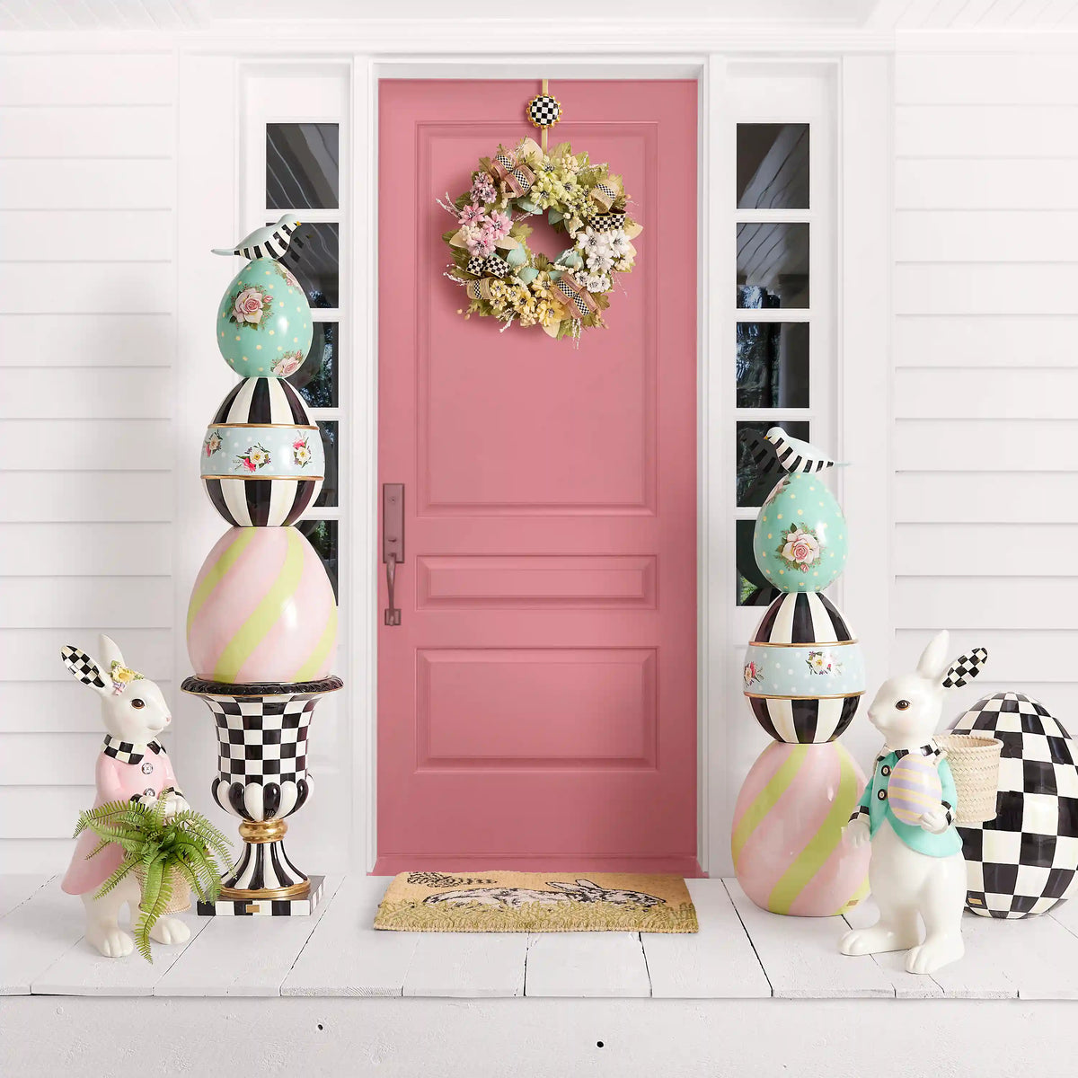 Mocha Check Pedestal Urn